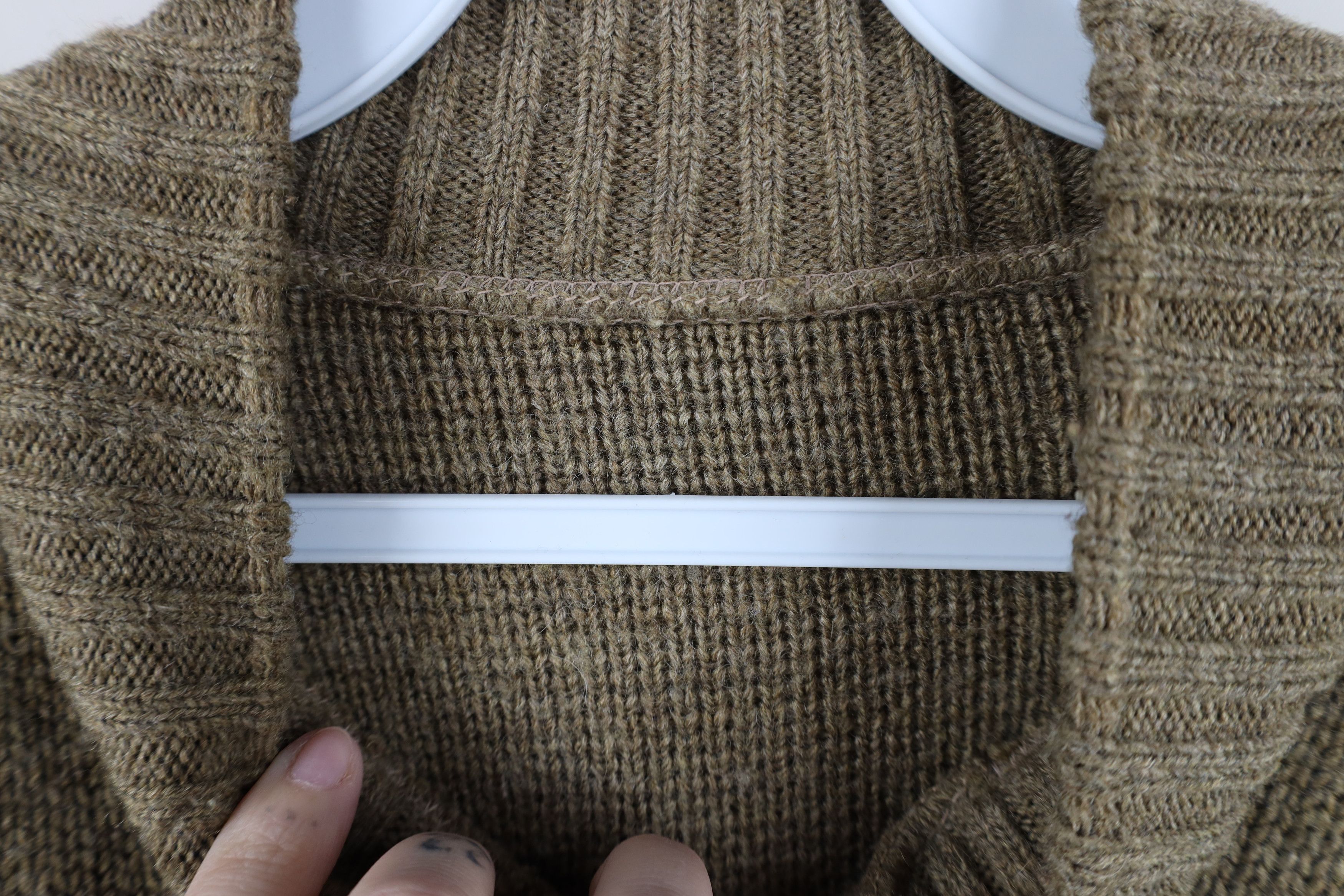 Vintage Vintage 90s Streetwear Knit Henley Sweater Beige Brown Size US M / EU 48-50 / 2 - 5 Thumbnail