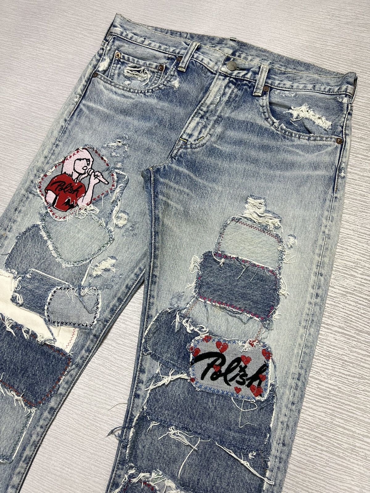 Designer × Japanese Brand RNA - Distressed Patchwork Denim Size US 32 / EU 48 - 3 Thumbnail