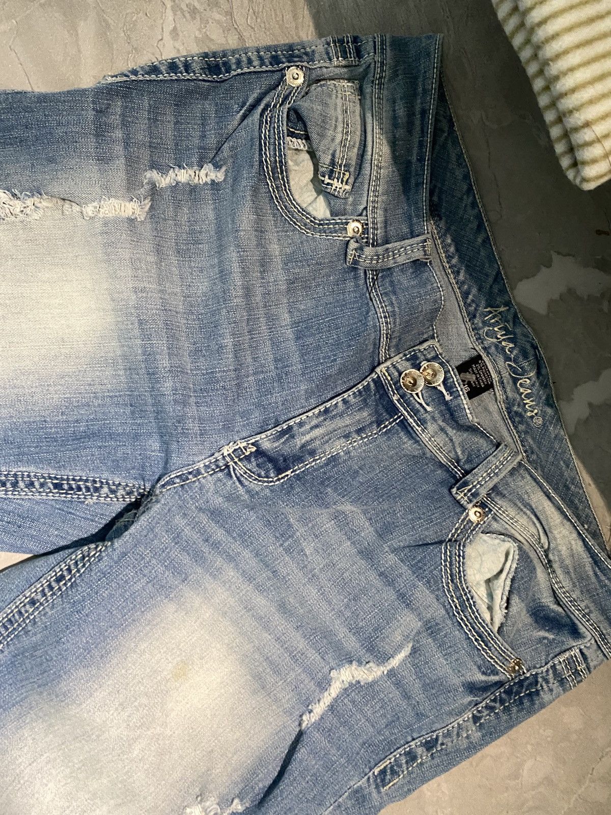 Japanese Brand Rare Avan Baggy Flared Distressed Jean / Glamour Style Size US 37 - 3 Thumbnail