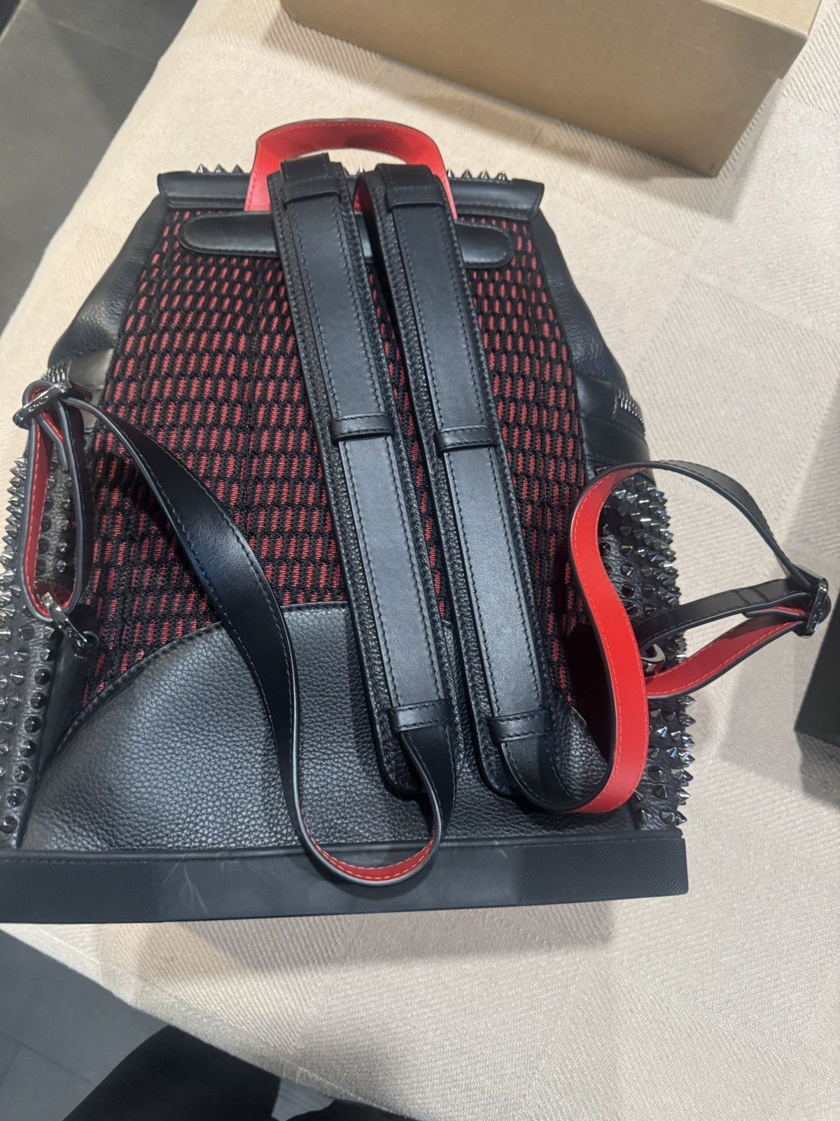Christian Louboutin Black and Red Christian Louboutin Leather Backpack Size ONE SIZE - 2 Thumbnail