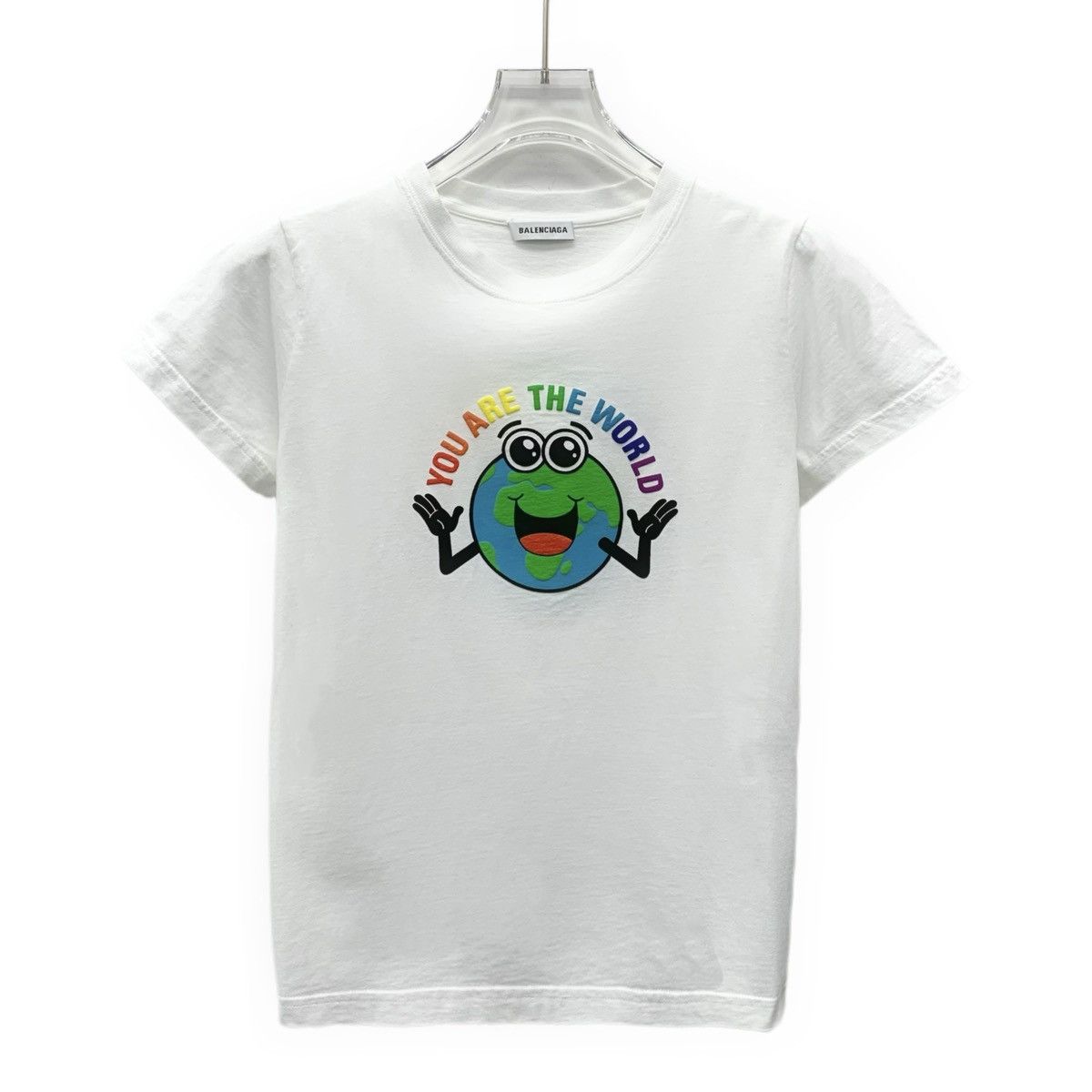Balenciaga Balenciaga White Earth & Letter Print Short Sleeve T-shirt Size S / US 4 / IT 40 - 1 Thumbnail