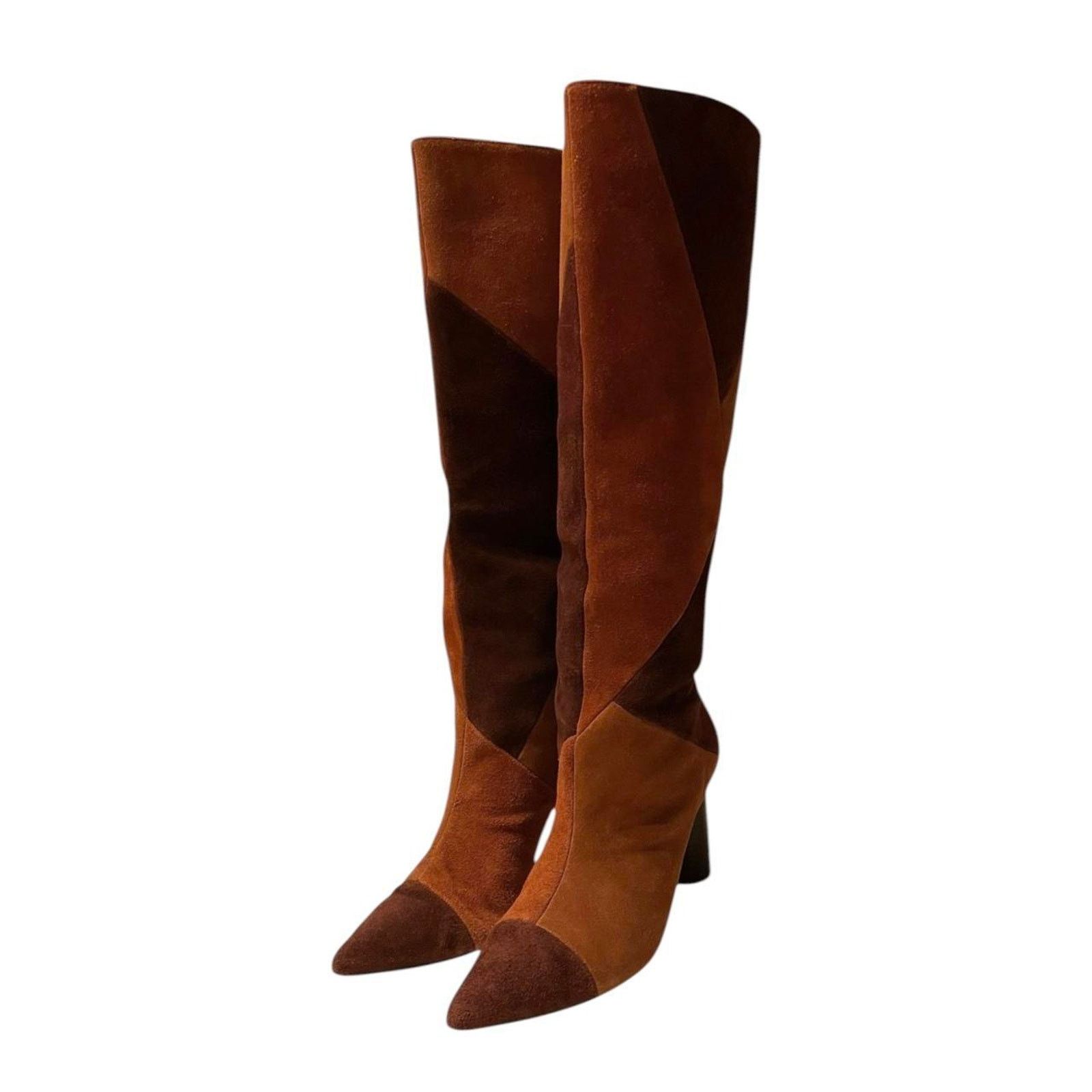 Ulla Johnson Ulla Johnson Jerri cowhide suede patchwork knee high boot 38 Size US 7.5 / IT 37.5 - 1 Thumbnail