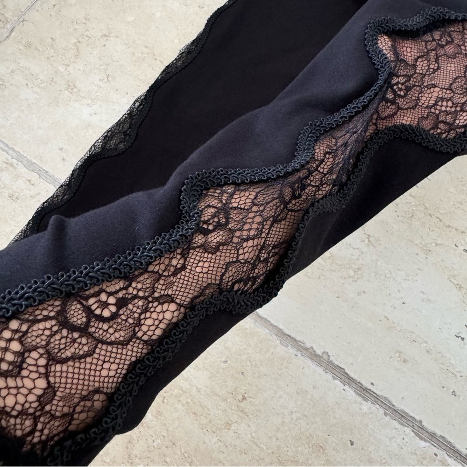 Philipp Plein PHILLIP PLEIN Black Leggings With Lace , Size XS, Authentic Size 25" / US 0 / IT 36 - 2 Thumbnail