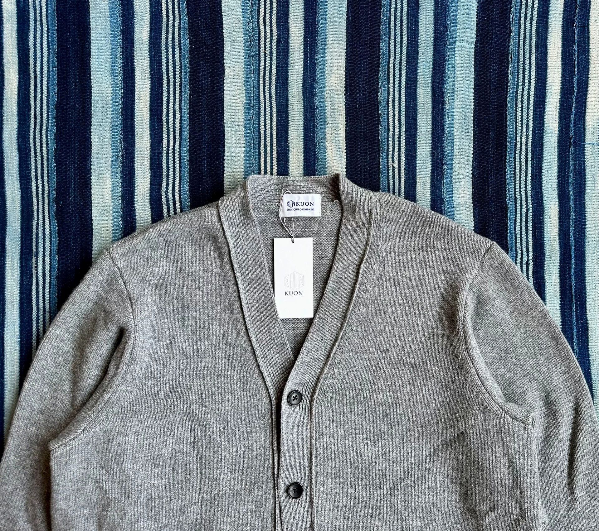 KUON KUON Zig-Zag Cardigan Shibori Wool Blend Totem Japan L NWT Size US L / EU 52-54 / 3 - 3 Thumbnail