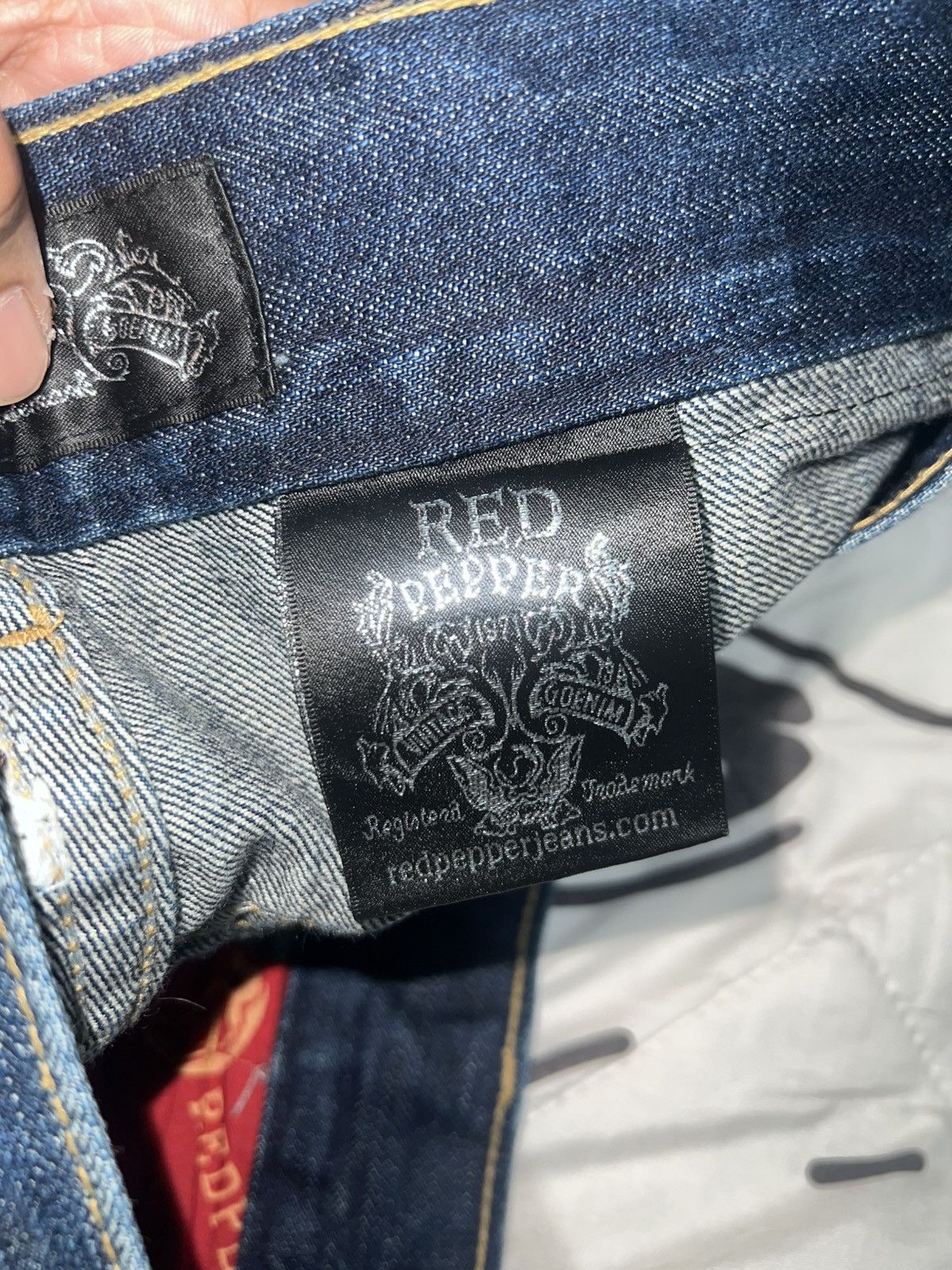 If Six Was Nine 1990s Red Pepper - Distressed Union Jack Flare Jeans Size US 30 / EU 46 - 8 Thumbnail