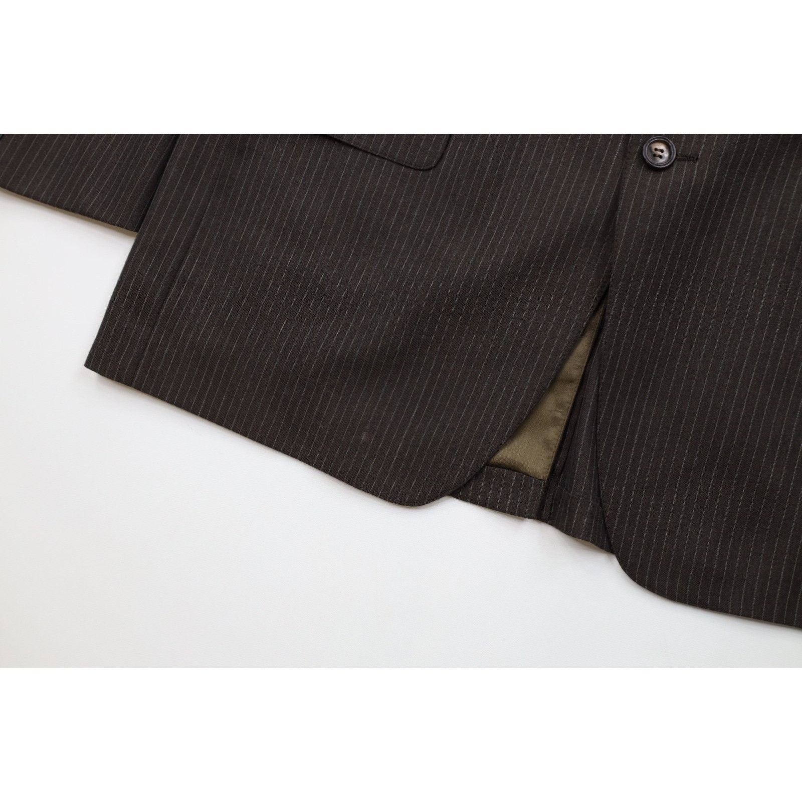 Vintage Vintage 70s 3 Piece Wool Pinstriped Suit Bell Bottoms Size 44L - 3 Thumbnail