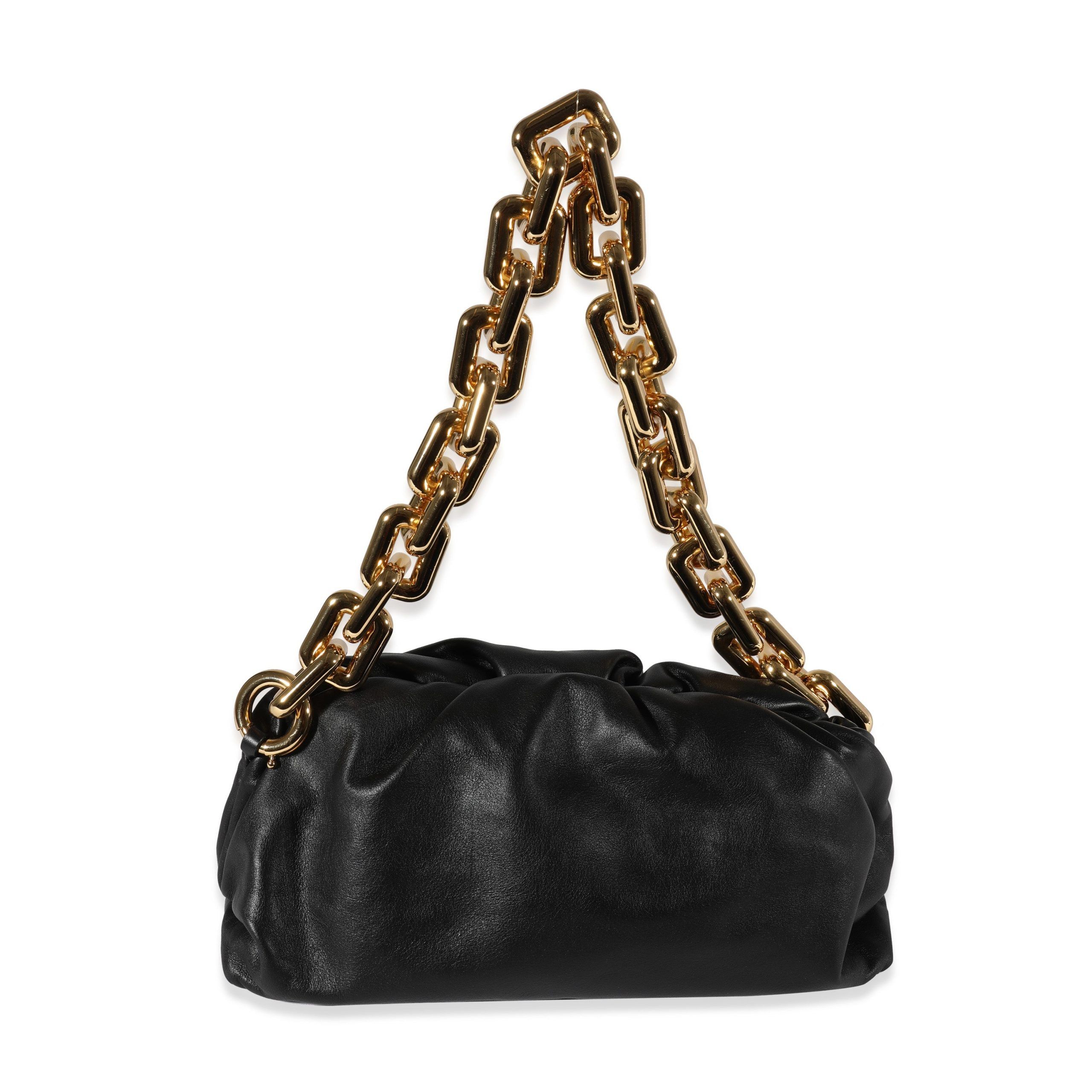 image of Bottega Veneta Black Calfskin Chain Pouch, Women's