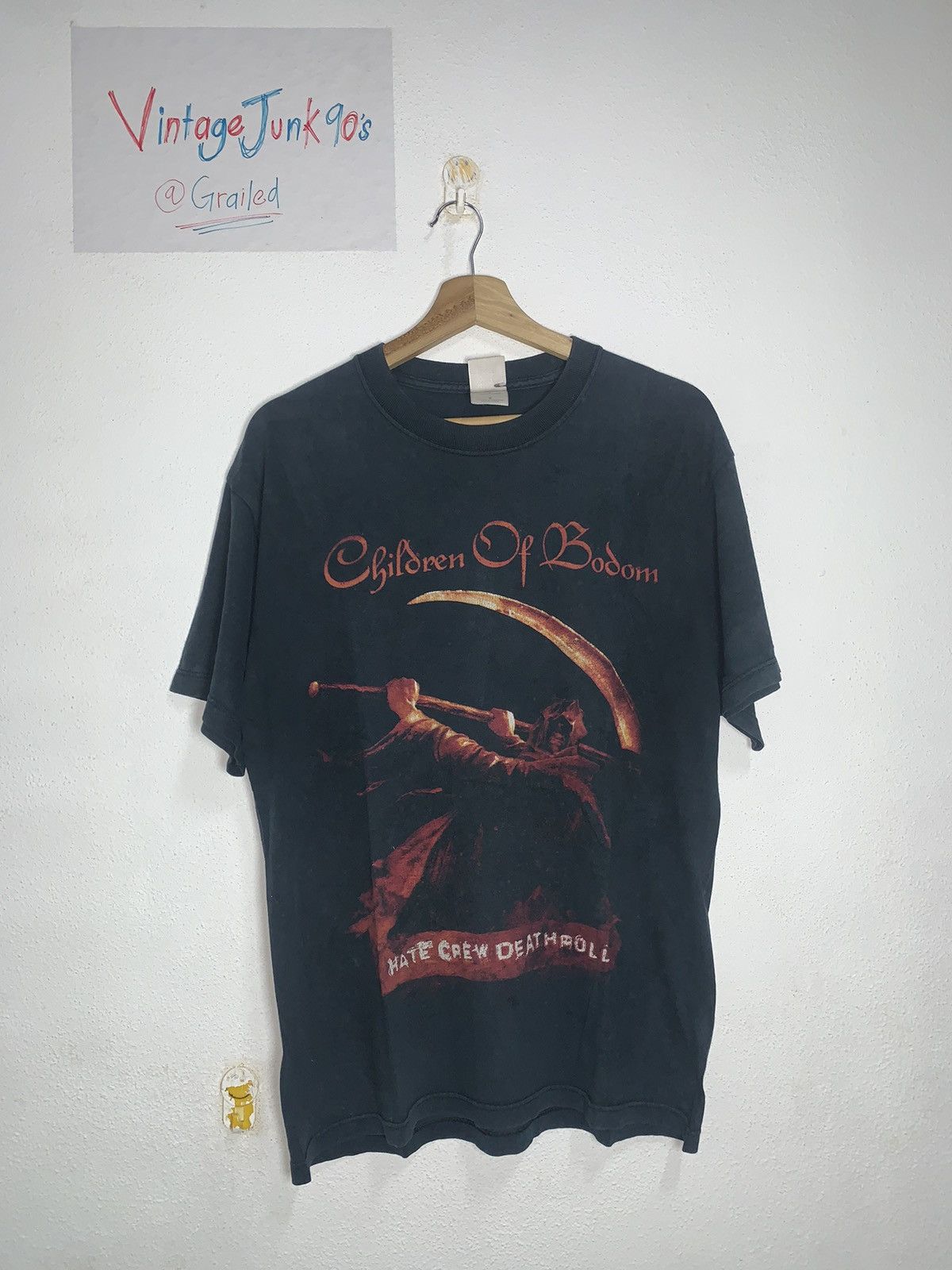 image of Band Tees x Tour Tee Vintage Children Of Bodom North American Tour 2003!!! in Sunfaded Black (Size 