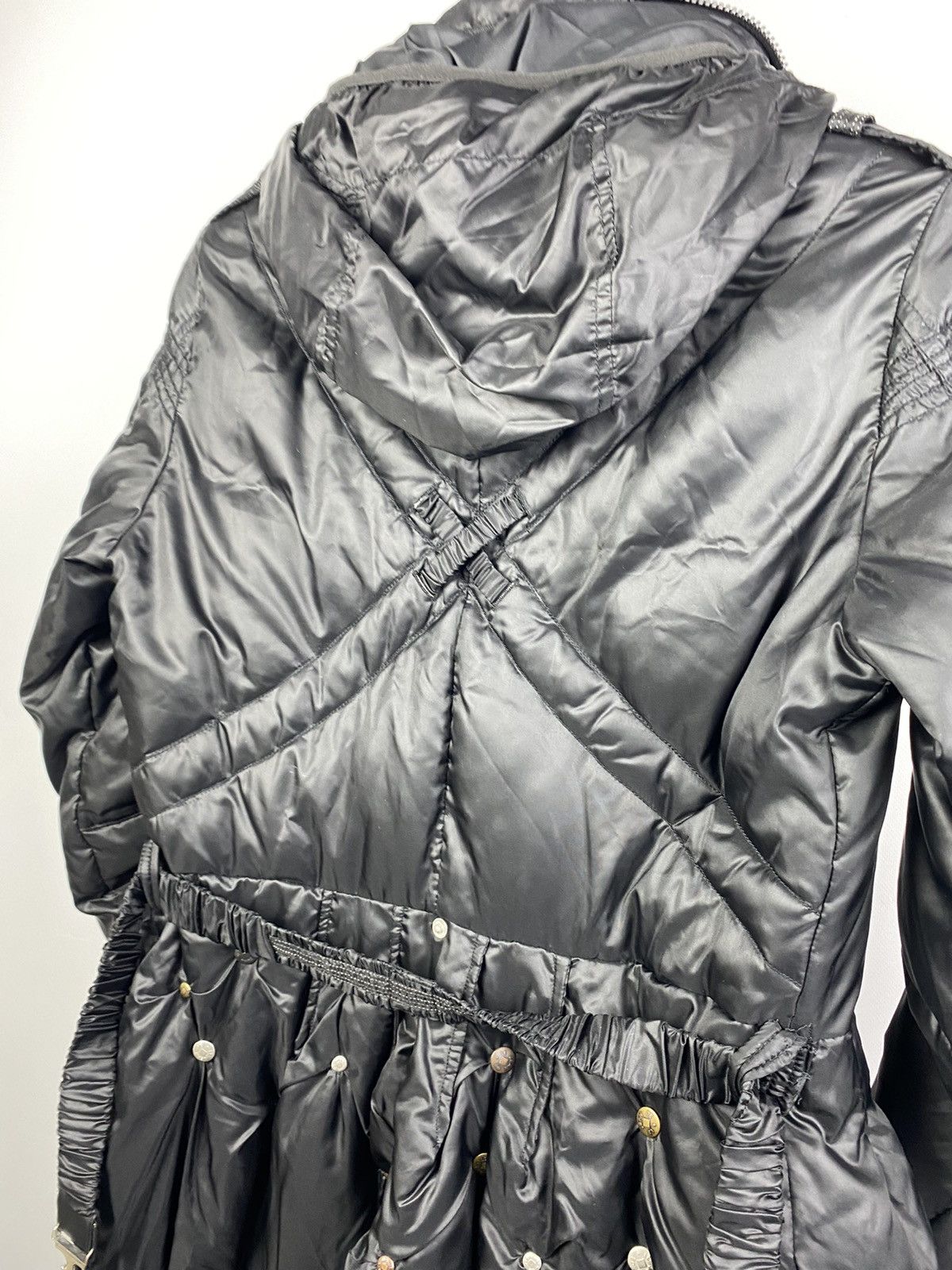 Designer × Marithe + Francois Girbaud RARE🔥MARITHE FRANCOIS GIRBAUD BELTED BLACK GOTHIC JACKET Y2K Size L / US 10 / IT 46 - 5 Thumbnail