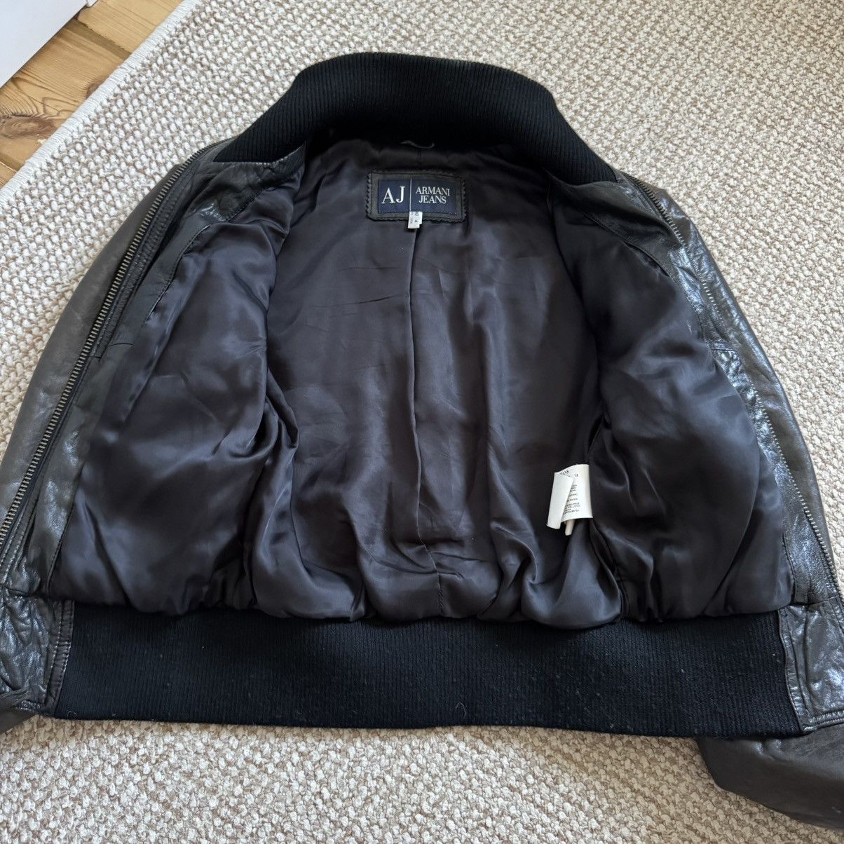 Emporio Armani Armani Jeans Vintage Cropped Leather Y2K Bomber Jacket Size S / US 4 / IT 40 - 16 Thumbnail