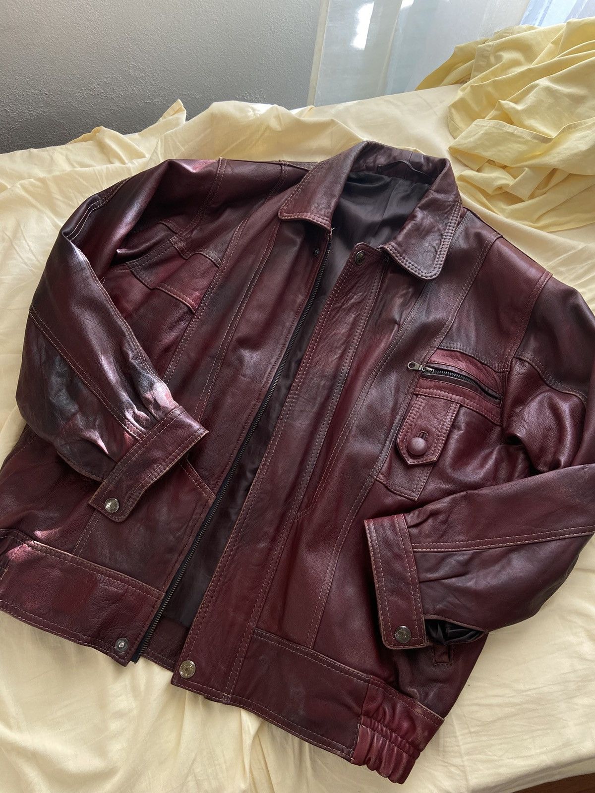 Genuine Leather Vintage Cherry leather bomber Size US L / EU 52-54 / 3 - 1 Thumbnail