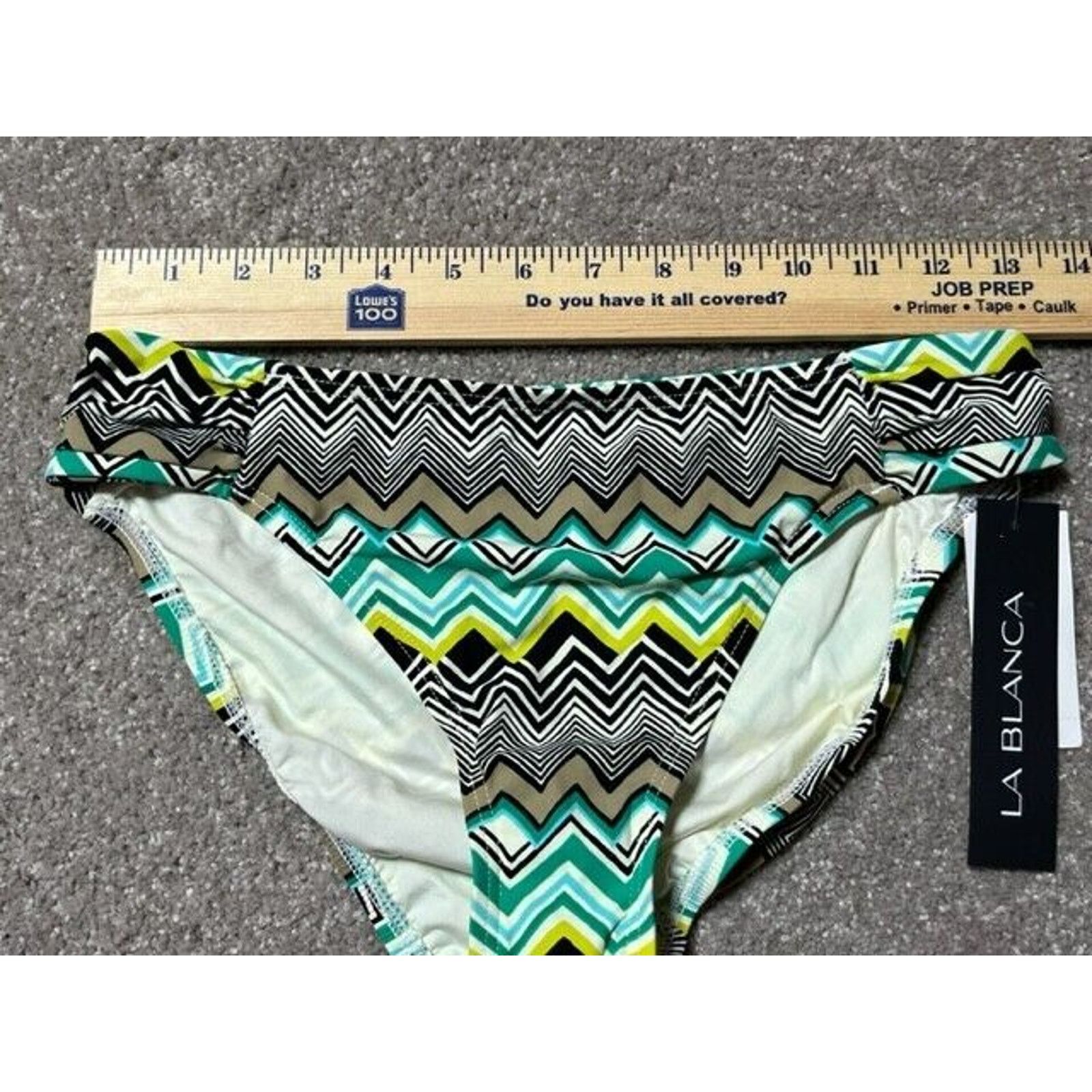 Other La Blanca Womens 8 Chevron Bikini Swim Bottom Green Nylon Size M / US 6-8 / IT 42-44 - 4 Thumbnail
