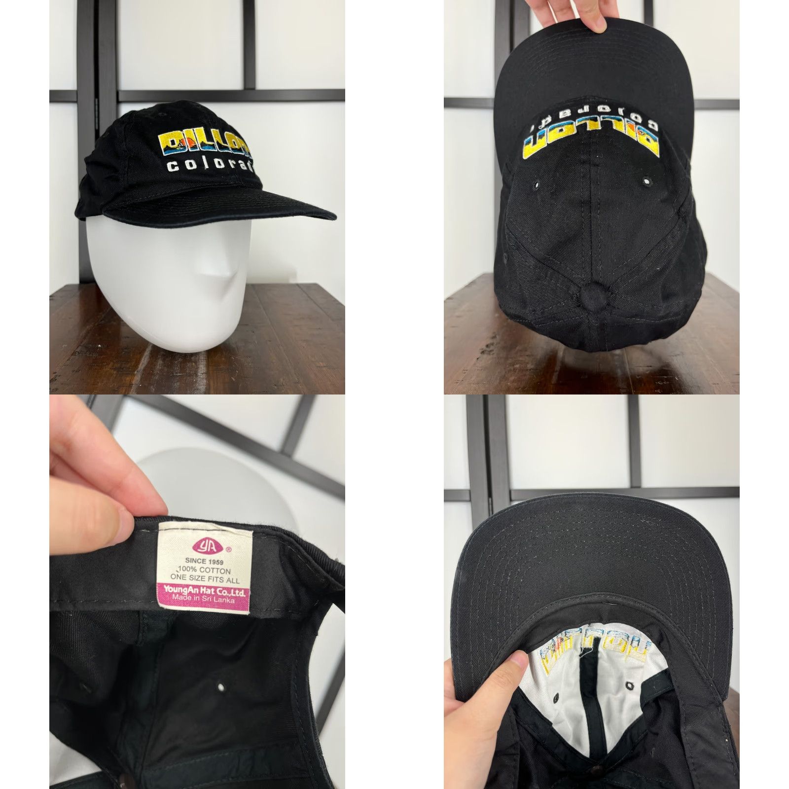 Vintage VINTAGE? No, it's a Youngan Hat Co Snapback Hat Black 100% Cotton Twill Ski Logo Cap One Size Men Adjustable Adult Black Logo Ski Hat Size ONE SIZE - 8 Thumbnail