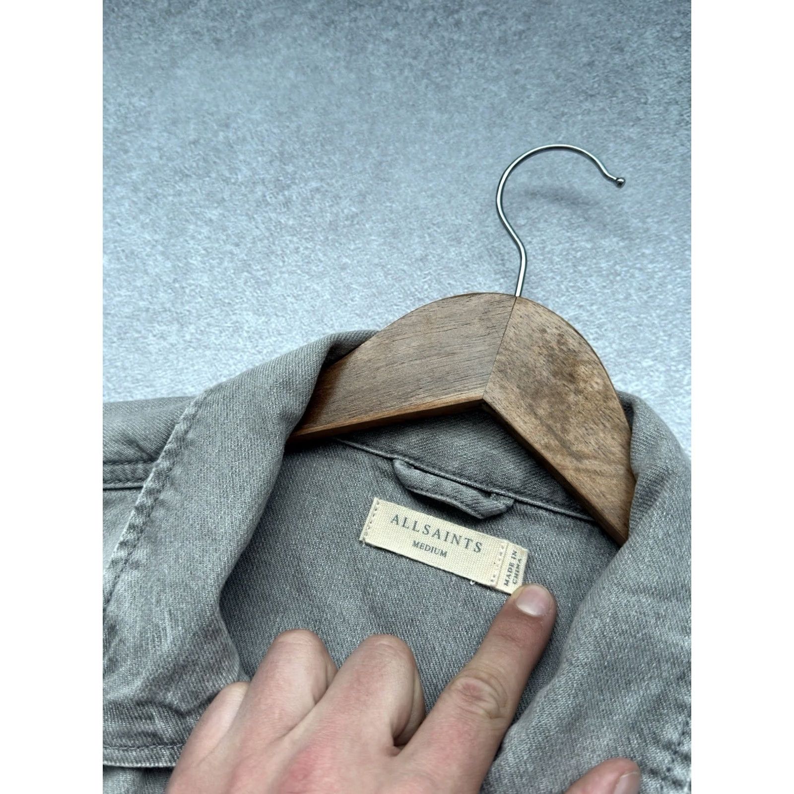 Allsaints VINTAGE AllSaints Denim Jacket Mens M Grey Button Up Jacket Size US M / EU 48-50 / 2 - 7 Thumbnail