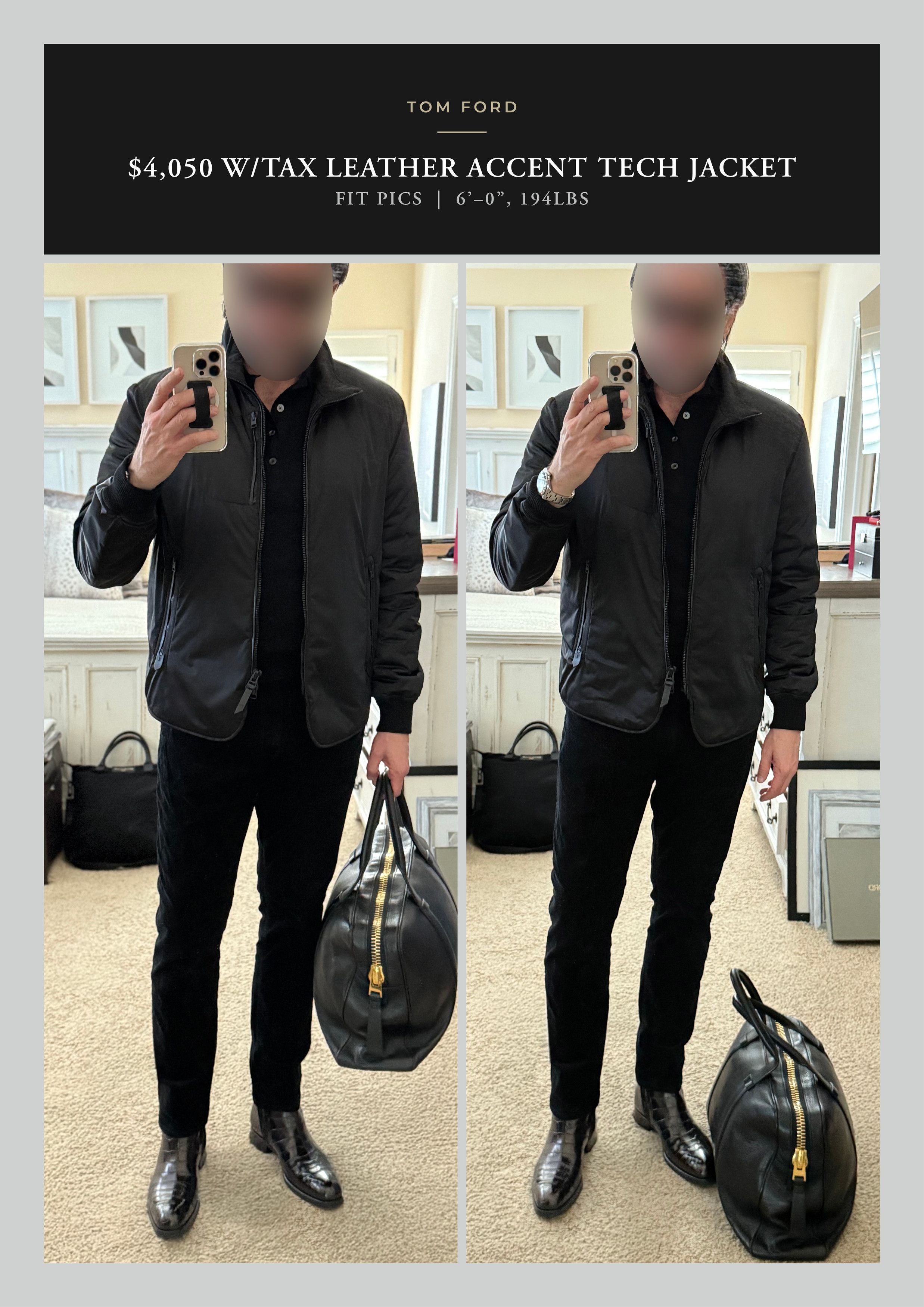 Tom Ford Best Dressed New $4,050 w/Tax Leather Accents Tech Jacket Size US L / EU 52-54 / 3 - 2 Thumbnail