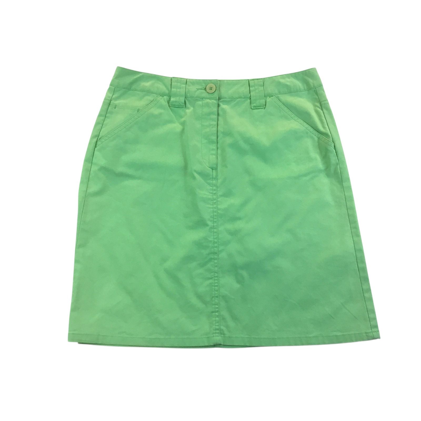 Other Talbots Stretch Short Skirt Lime Green Pockets Front Zip 8 Size 32" / US 10 / IT 46 - 2 Thumbnail