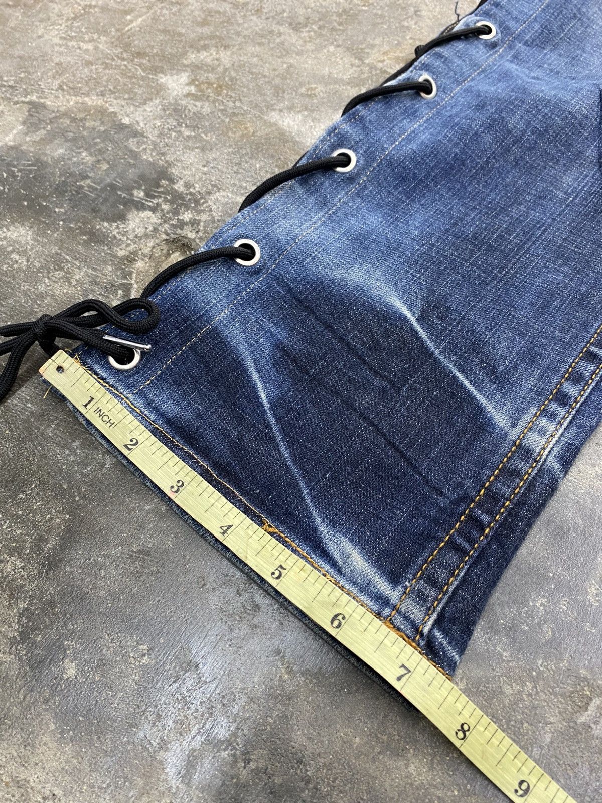 Japanese Brand Cloud72 side laced jeans wash Size US 32 / EU 48 - 23 Thumbnail