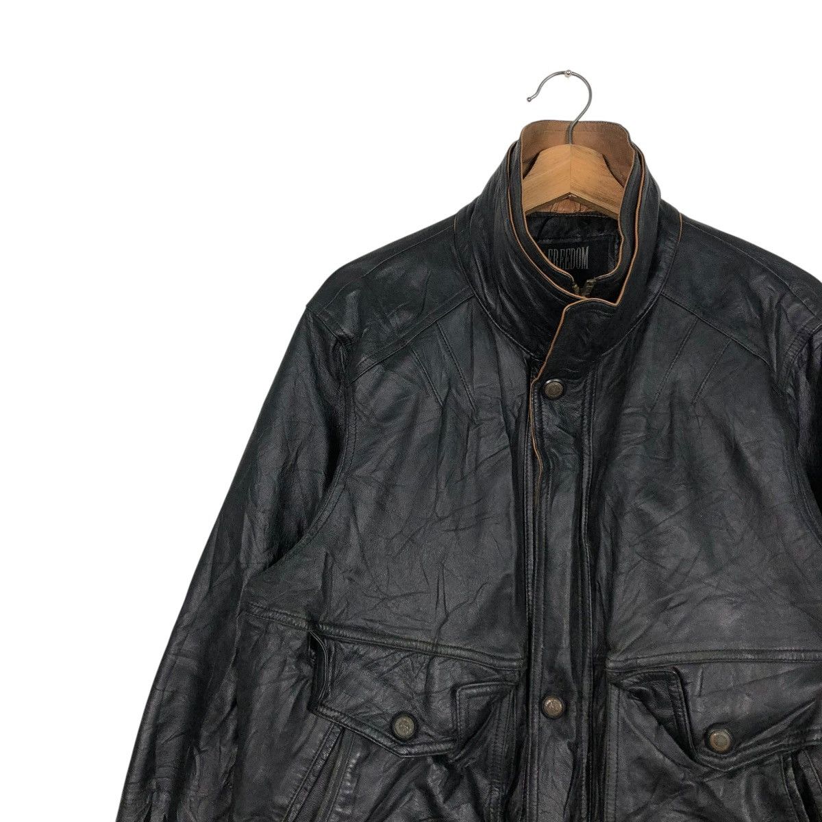 Aero Leathers 🔥VINTAGE BIKER LEATHER JACKET FREEDOM MINK COLLAR Size US L / EU 52-54 / 3 - 9 Thumbnail