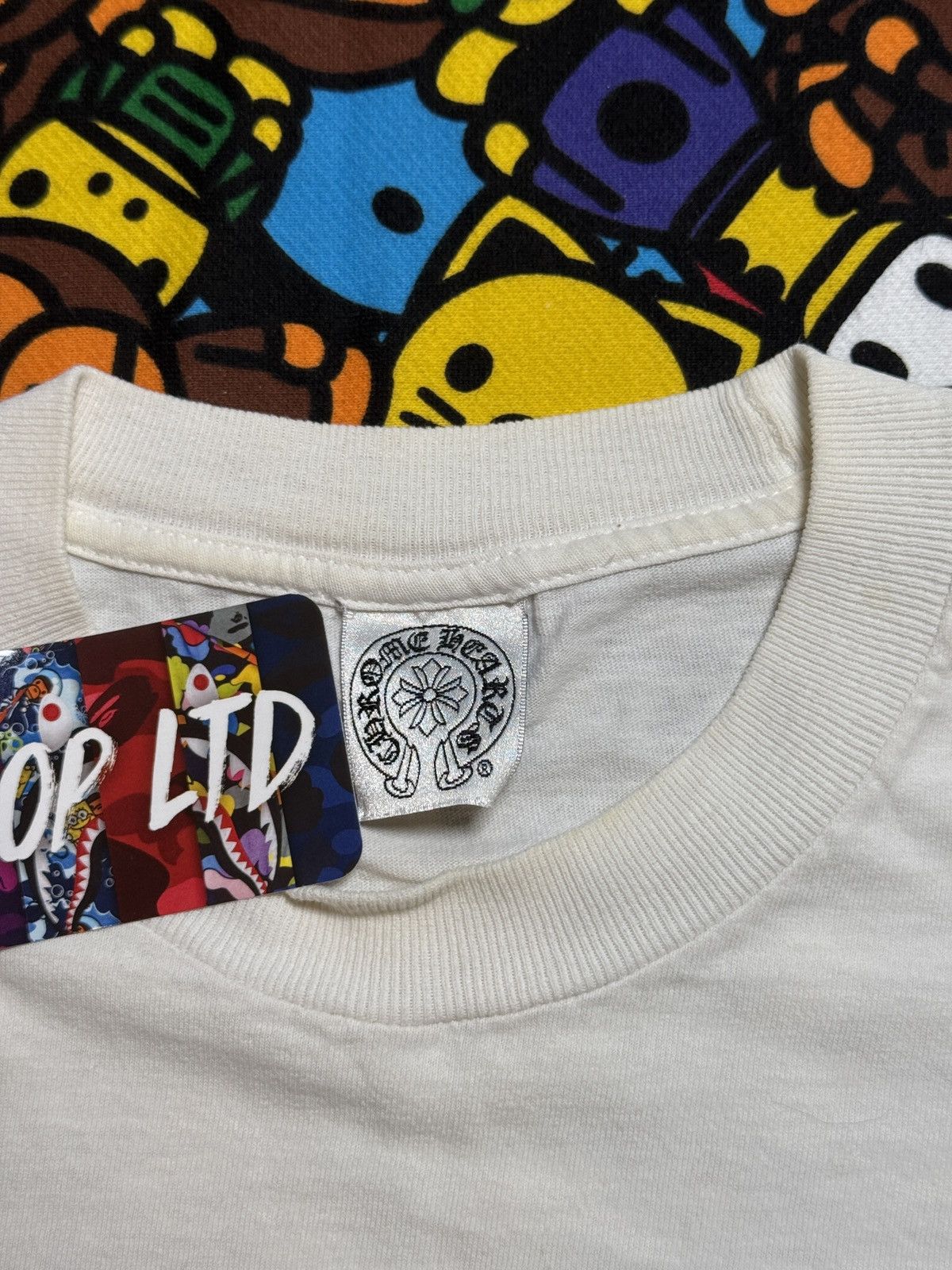 Chrome Hearts Chrome Hearts Vintage White USA Scroll Logo Long Sleeve Tee Size US L / EU 52-54 / 3 - 6 Thumbnail