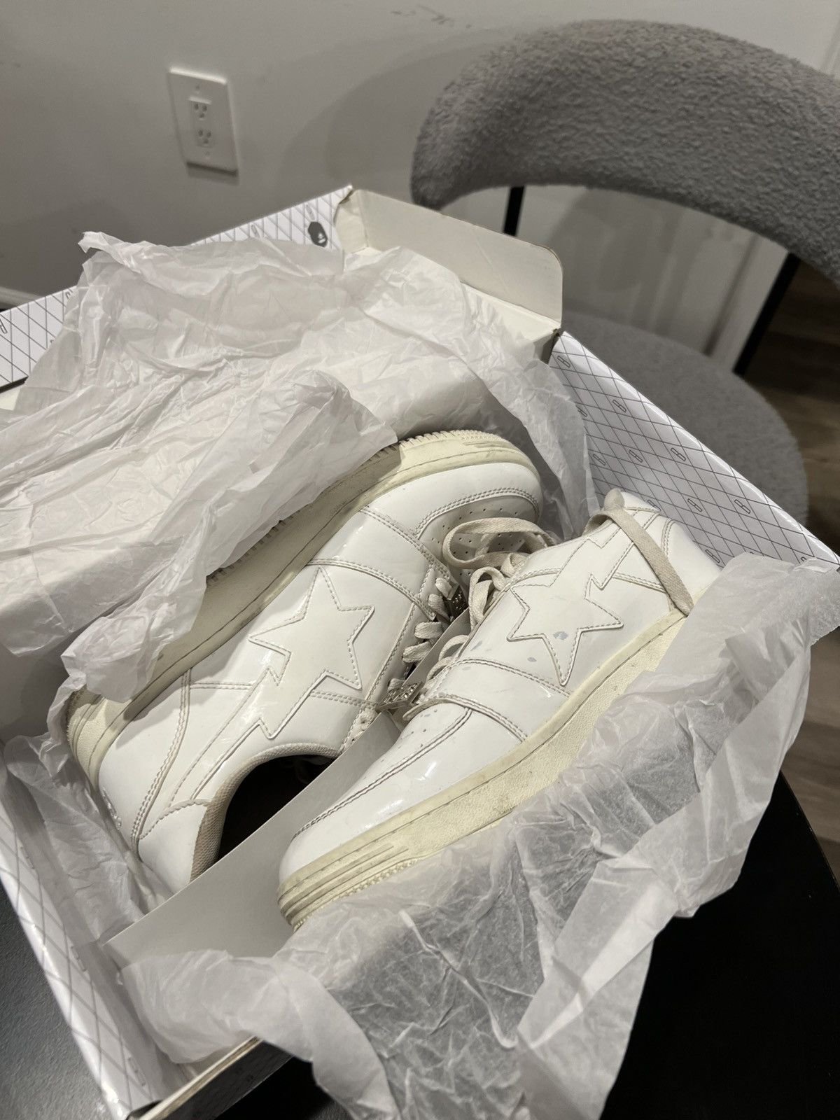 Bape White on white Bape Patent Leather Forces Size US 9 / EU 42 - 1 Thumbnail