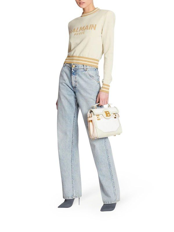 Balmain o1y0625 Sweater in Light Beige Size M / US 6-8 / IT 42-44 - 4 Thumbnail