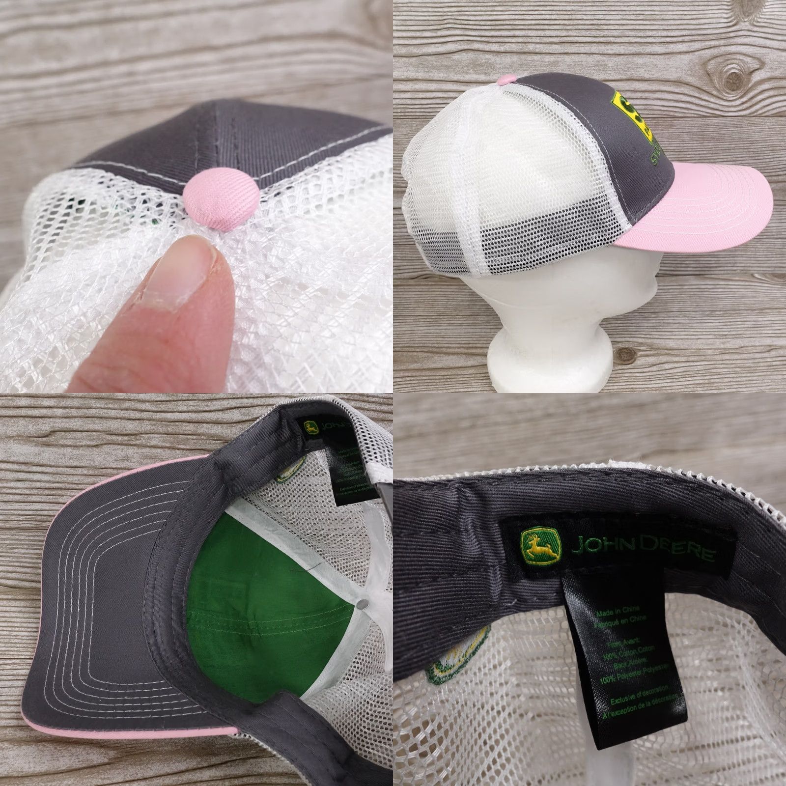 John Deere JOHN DEERE SYDENSTRICKER NOBBE GREY PINK ADJUSTABLE BASEBALL HAT CAP Size ONE SIZE - 8 Thumbnail