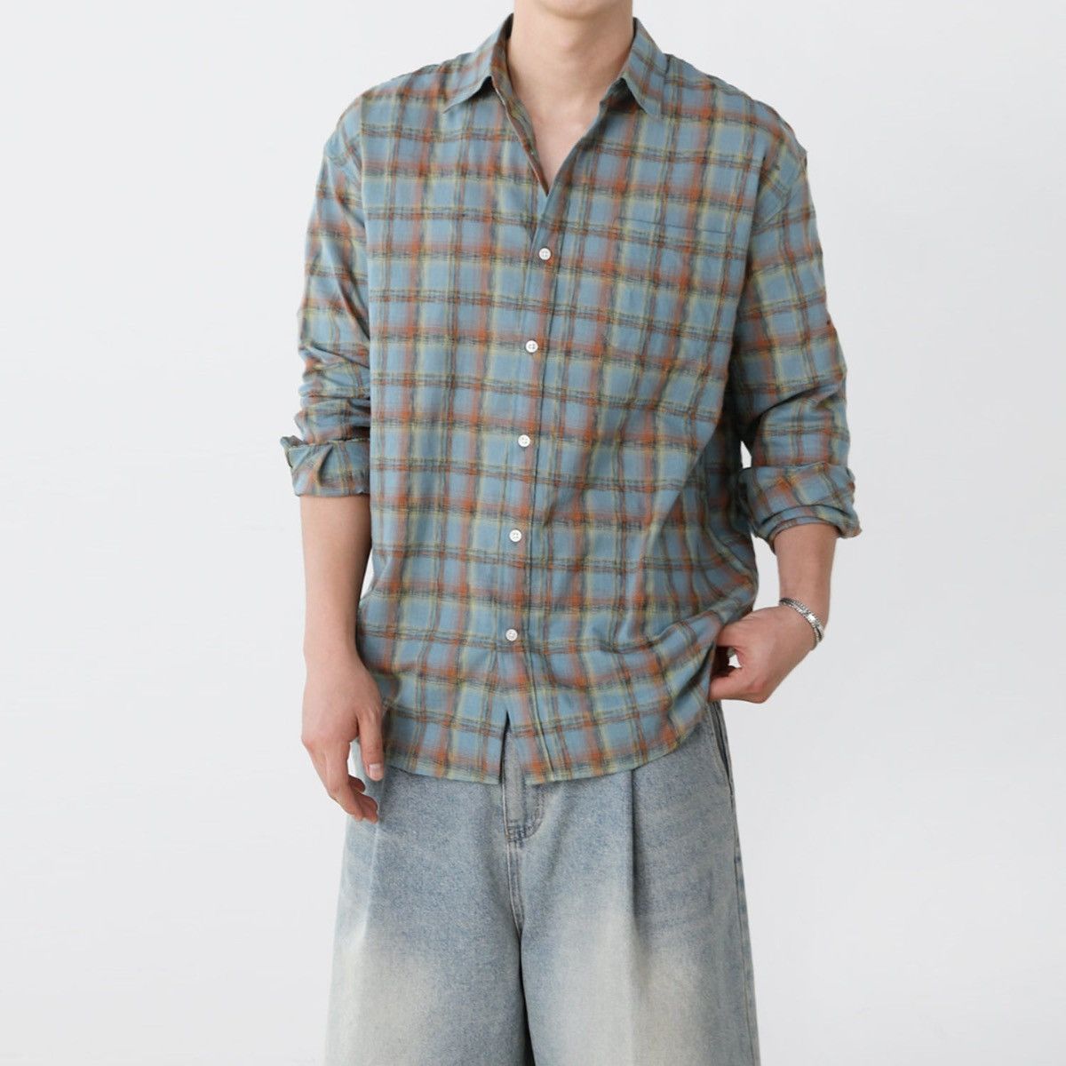 Beams Plus 2S1 Studio Loosefit Summer Check Plaid Pocket Shirt Size US M / EU 48-50 / 2 - 11 Thumbnail