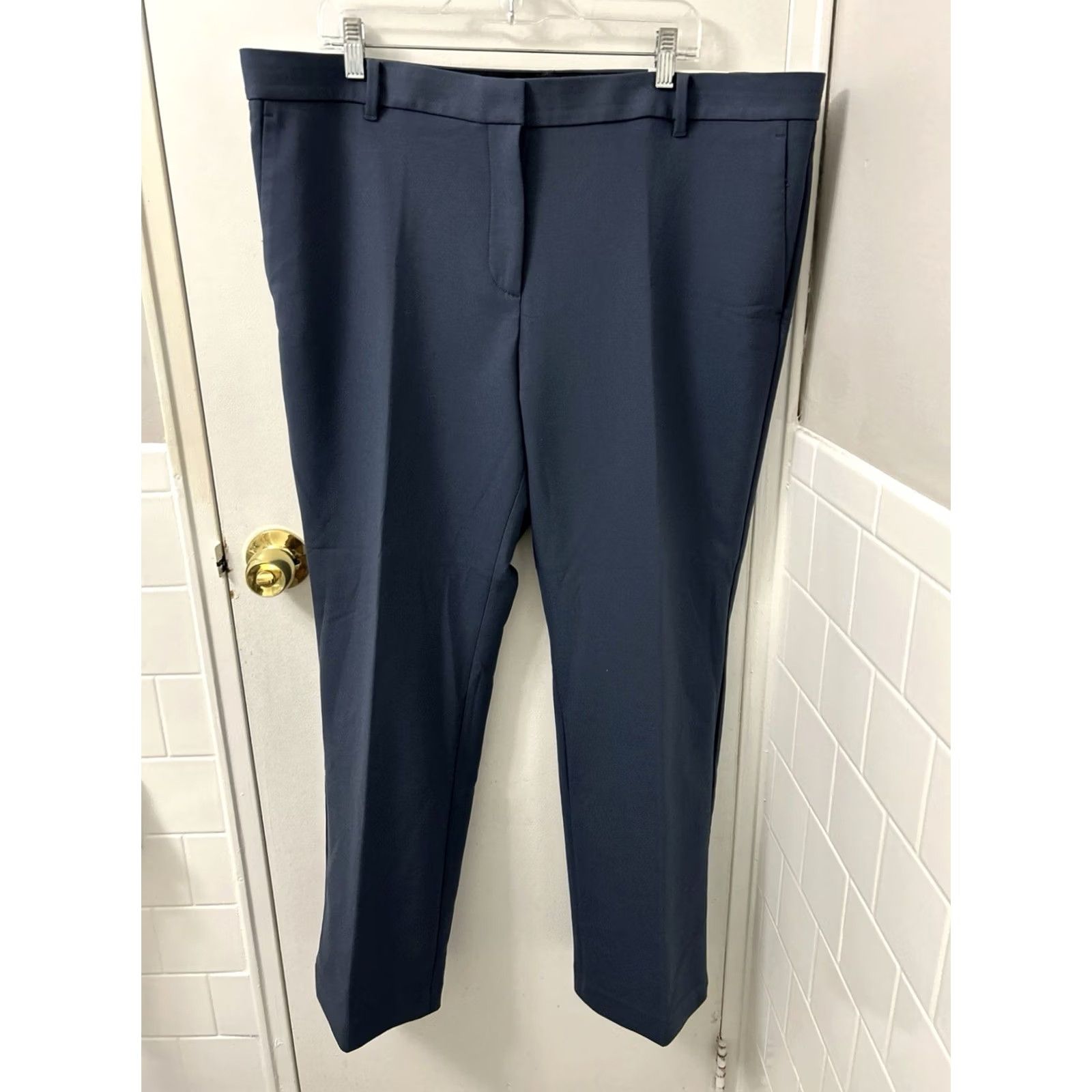 Ann Taylor Ann Taylor Pants Womens 18 Blue Straight Bi-stretch Workwear Dress Pants Zipper Button Pockets Size 40" / US 18 - 2 Thumbnail
