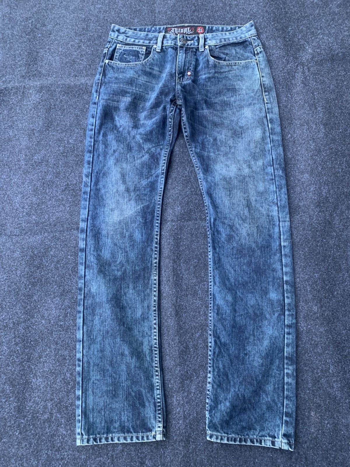 Tribal Streetwear Vintage Tribal Embroidery Logo denim jeans y2k streetwear. Size US 32 / EU 48 - 2 Thumbnail