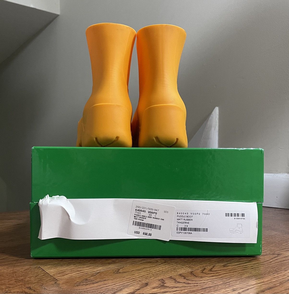 Bottega Veneta Womens Bottega Veneta Tangerine Matt Rubber Puddle Boots 39 Size US 9 / IT 39 - 17 Thumbnail
