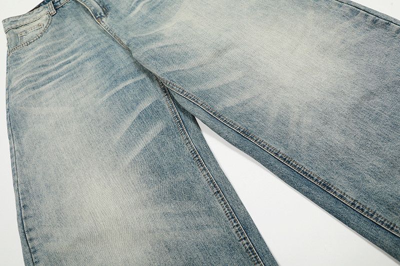 Vintage American Street Washed Distressed Curved-Leg Jeans Size US 32 / EU 48 - 3 Thumbnail