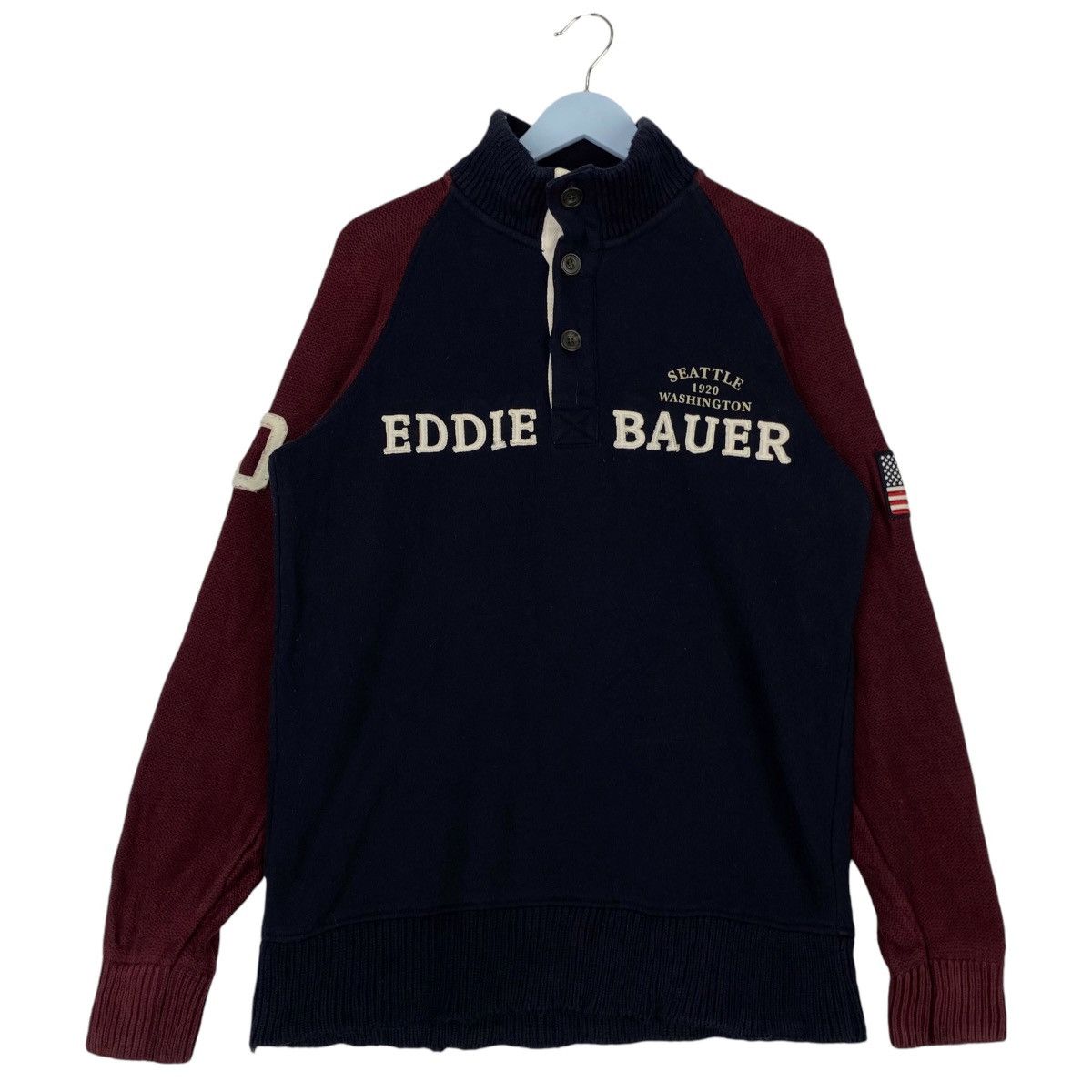 Eddie Bauer × Vintage Vintage Eddie Bauer Big Embroidered Logo Turtleneck Size US S / EU 44-46 / 1 - 1 Thumbnail