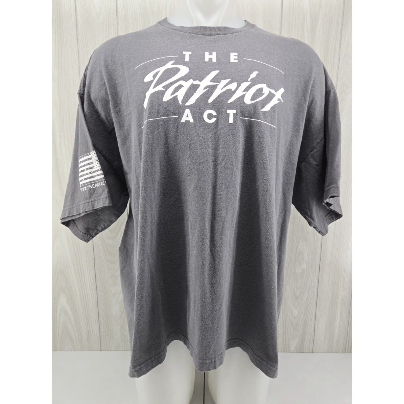 Vintage VINTAGE Bayside The Patriot Act T Shirt Gray 3XL Mens Short Sleeve Crew Neck Graphic Print Size US XXL / EU 58 / 5 - 2 Thumbnail