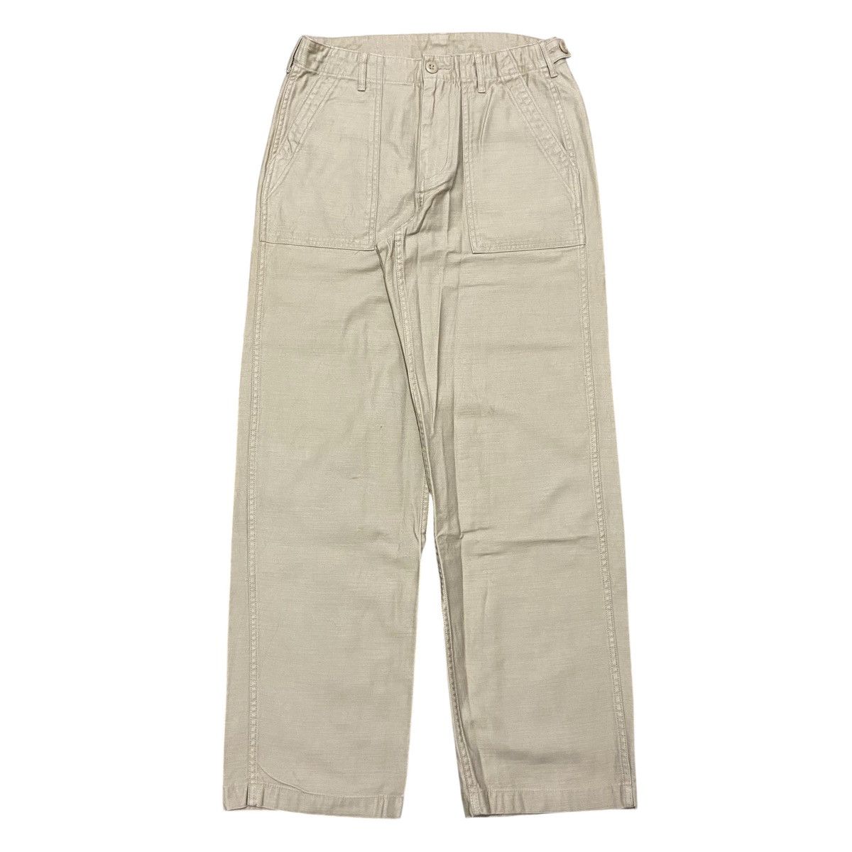 Japanese Brand Musinsa Standard Sateen Fatigue Pants - Beige / Khaki Size US 29 - 5 Thumbnail