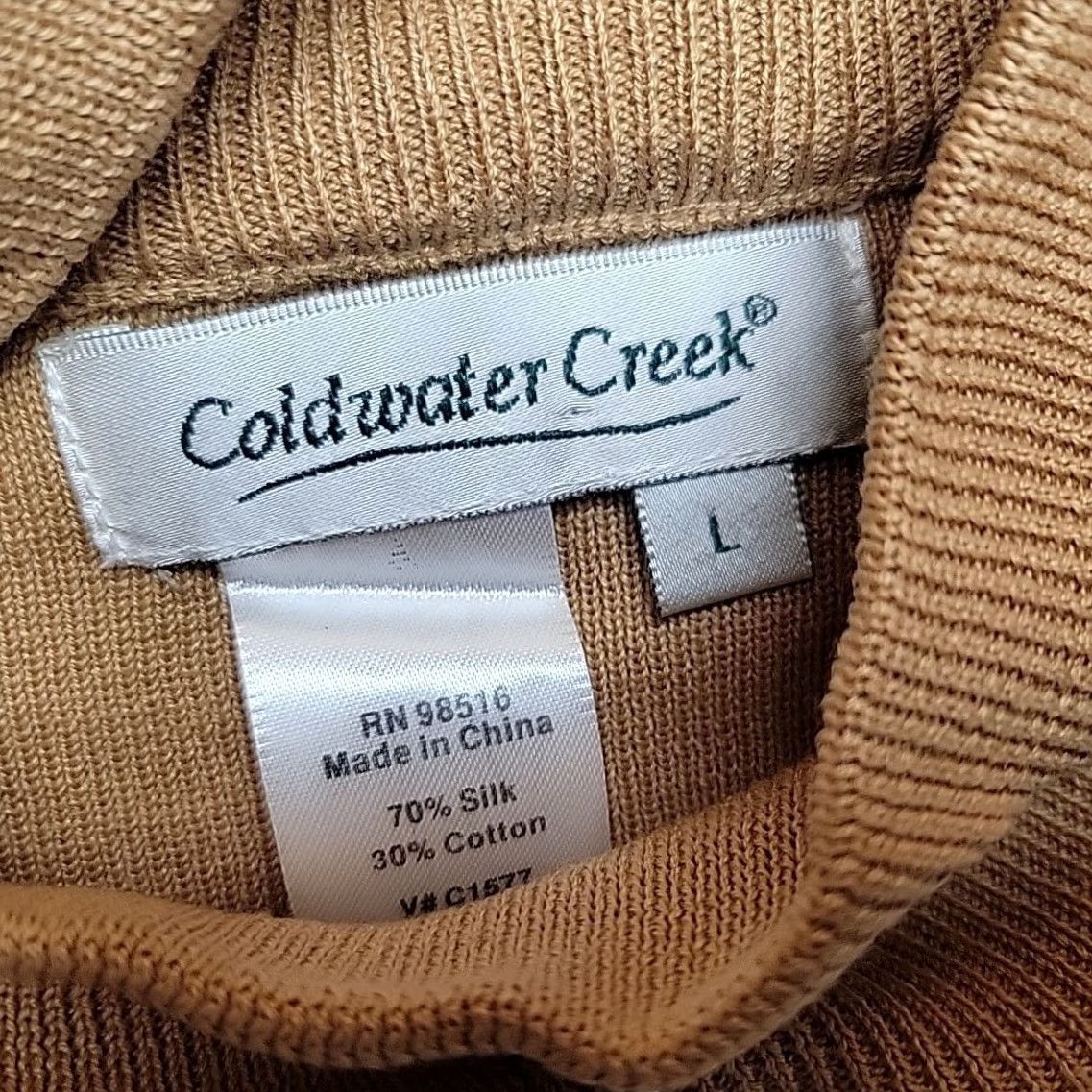 Coldwater Creek Coldwater Creek Top Women L Tan Sleeveless Silk Blend Minimal Capsule Wardrobe Size L / US 10 / IT 46 - 3 Thumbnail