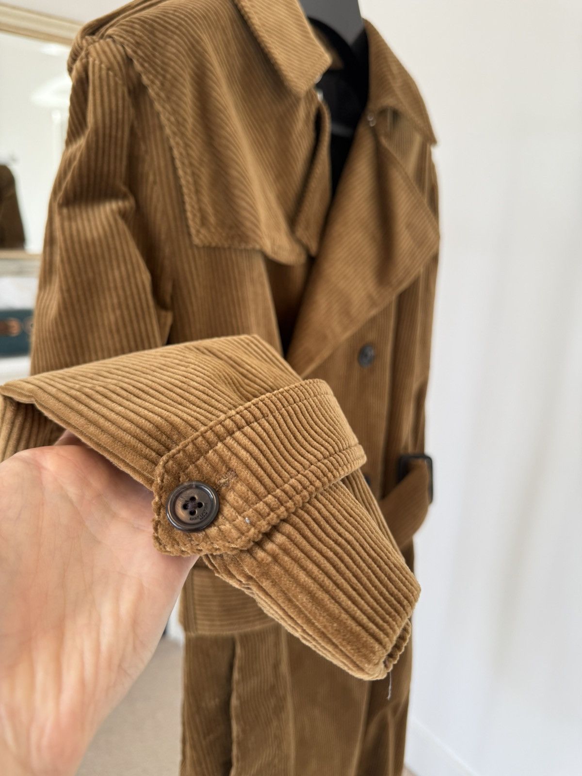 Saint Laurent Paris FW18 Saint Laurent Corduroy Belted Trench Coat Size US M / EU 48-50 / 2 - 7 Thumbnail