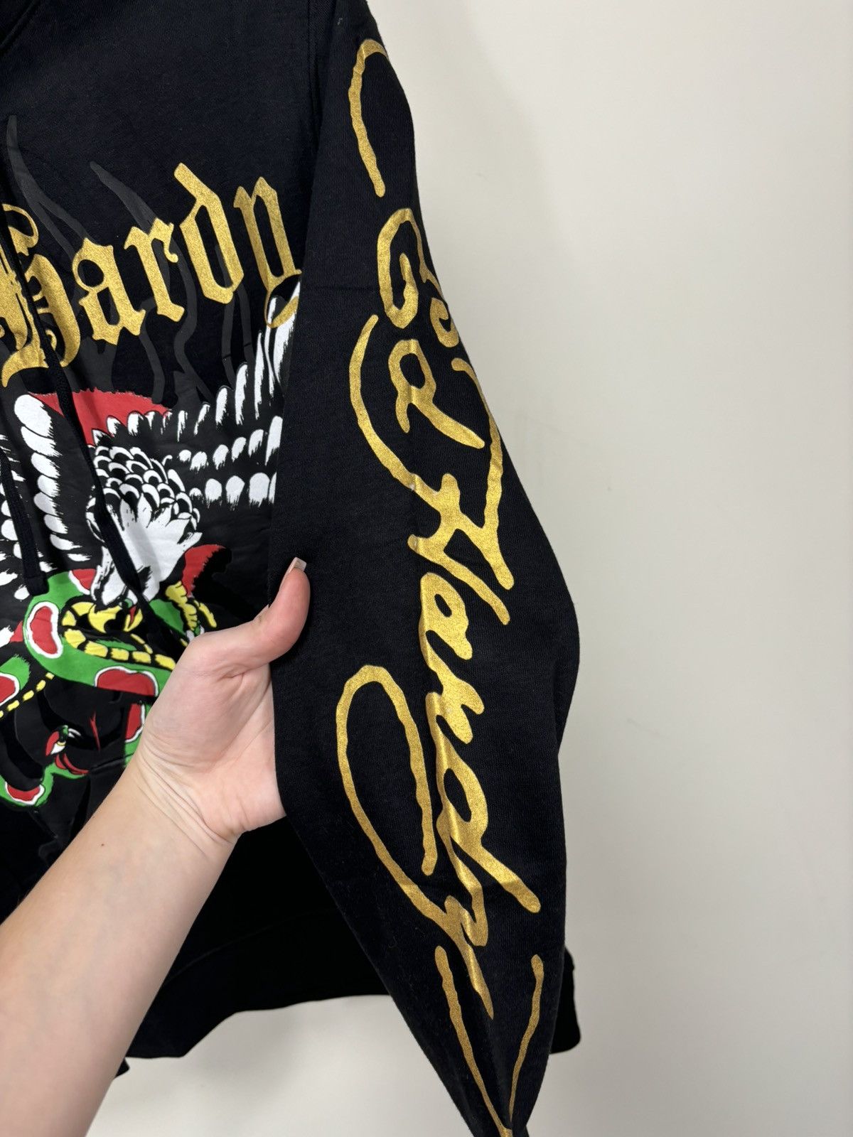 Christian Audigier Ed Hardy Big Snake Logo Y2K Hype NEW Black Hoodie Size US S / EU 44-46 / 1 - 8 Thumbnail
