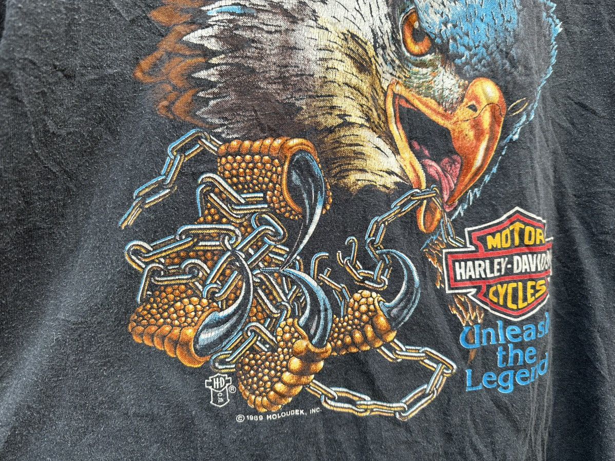 Harley Davidson × Vintage 1989 vintage Harley Davidson UNLEASH THE EAGEL Tshirt Size US L / EU 52-54 / 3 - 9 Thumbnail