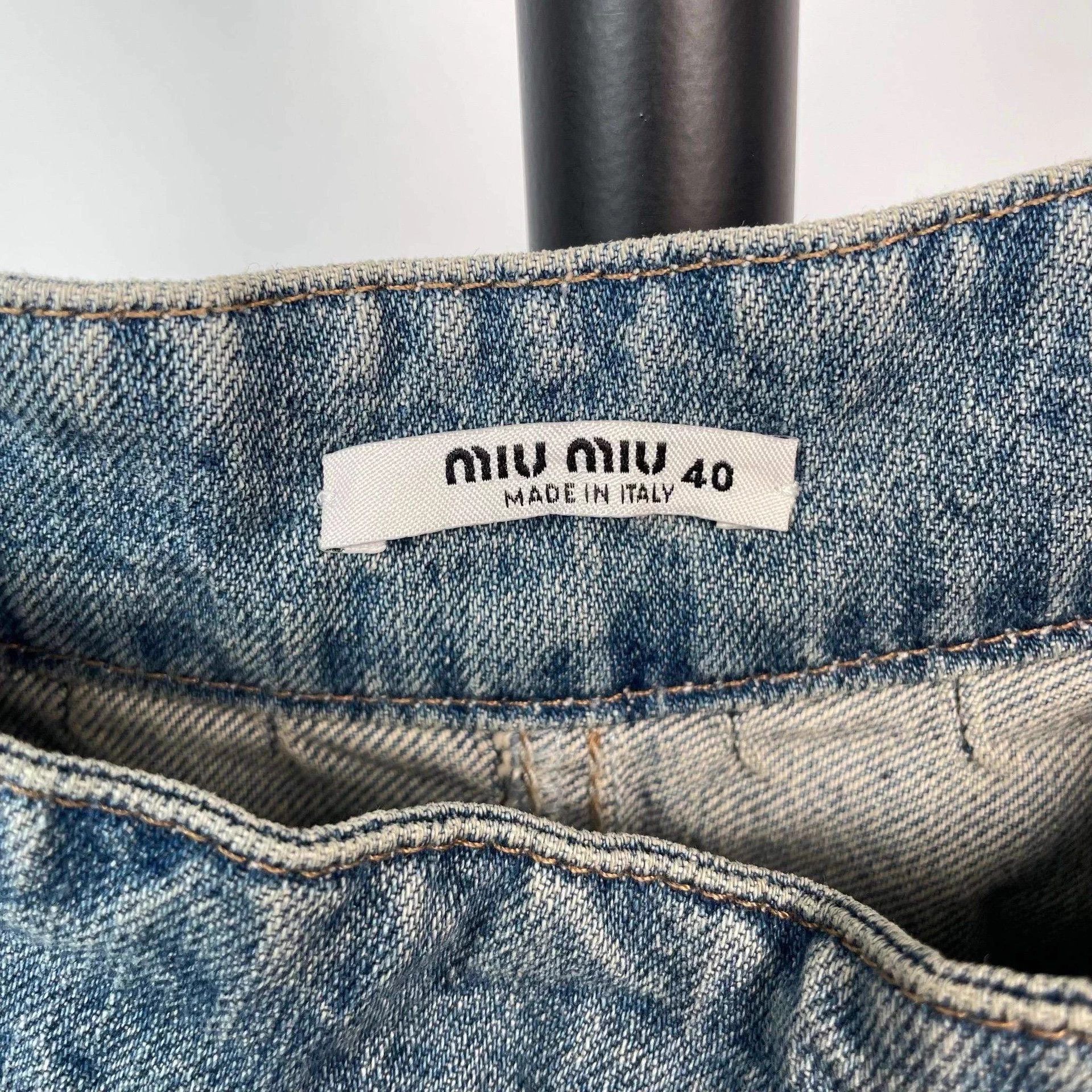 Miu Miu Miu Miu Bloom Denim Skirt Blue 40 Size 28" / US 6 / IT 42 - 5 Thumbnail