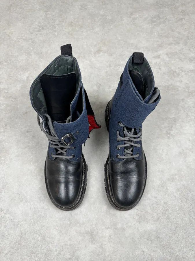 Prada 2000s Prada Black Leather Navy Boots Size US 7.5 / EU 40-41 - 3 Thumbnail