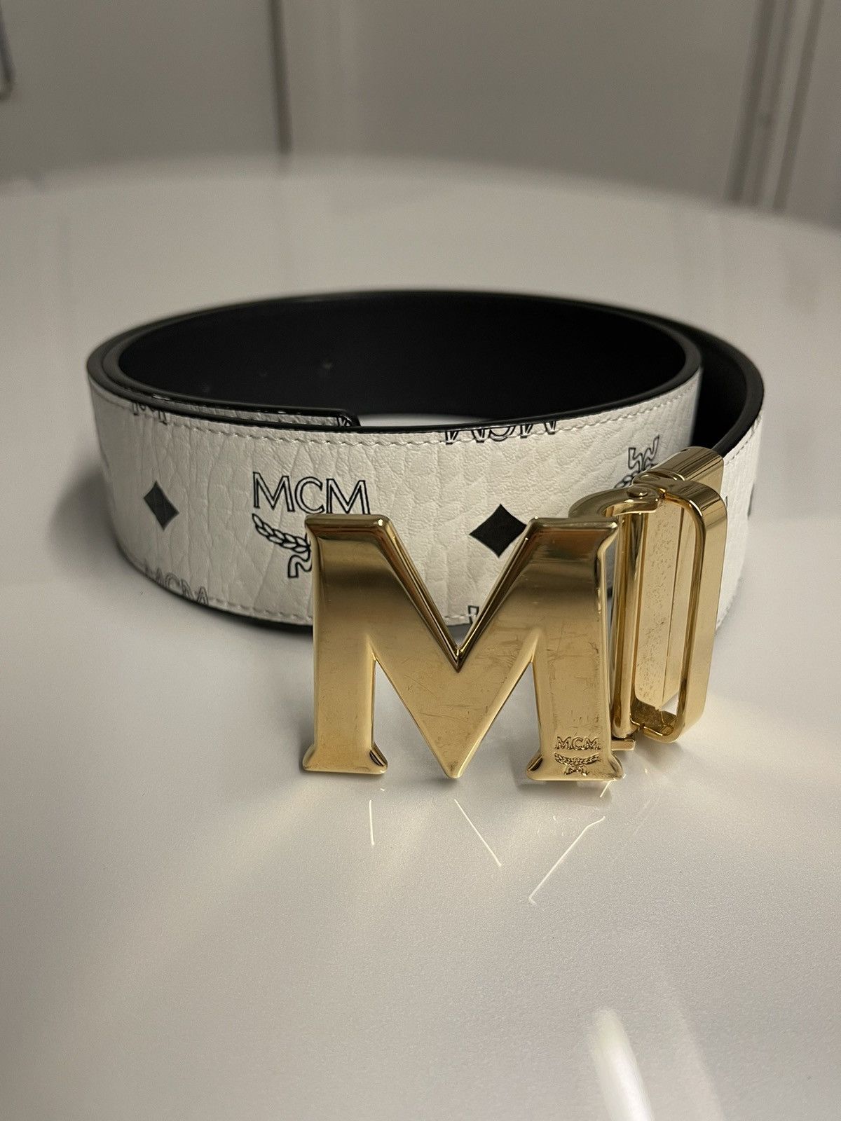 Designer MCM Men’s Belt White | Grailed