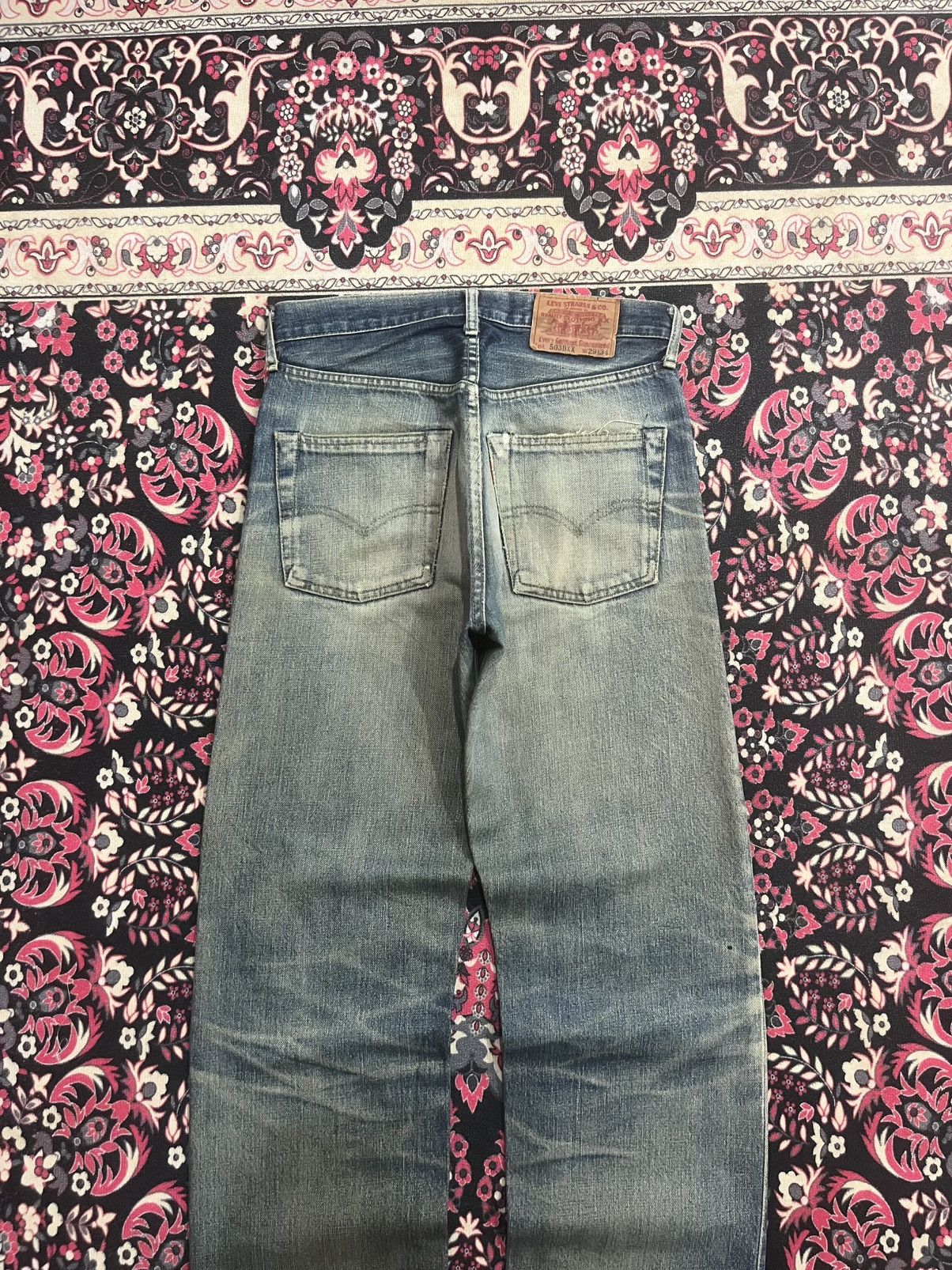 Levi's Levi’s 503BXX Big E Blue Mud Washed Distressed Selvedge Jean Size US 29 - 8 Thumbnail
