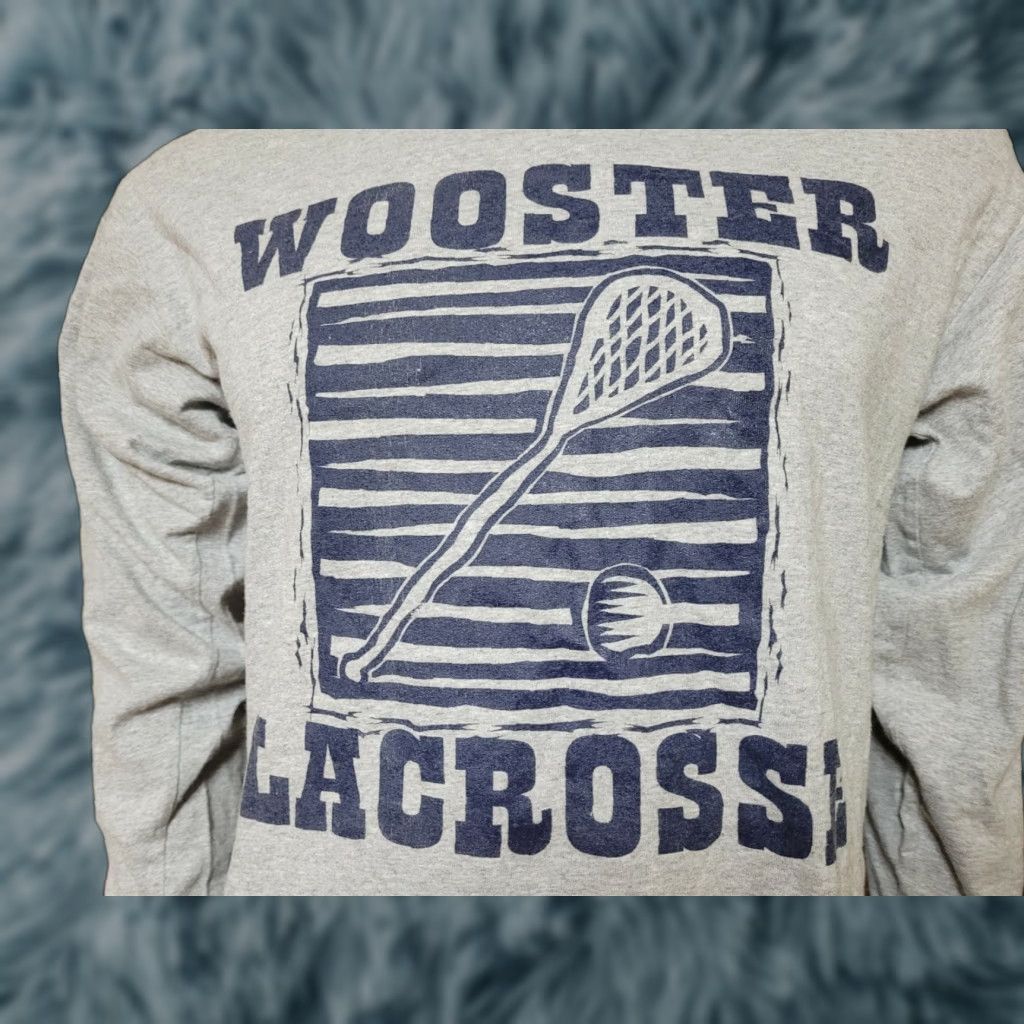 Gildan VINTAGE Wooster High School Generals Lacrosse LAX Long Sleeve T Shirt Blue 2XL Mens Crew Neck Size US XXL / EU 58 / 5 - 1 Thumbnail