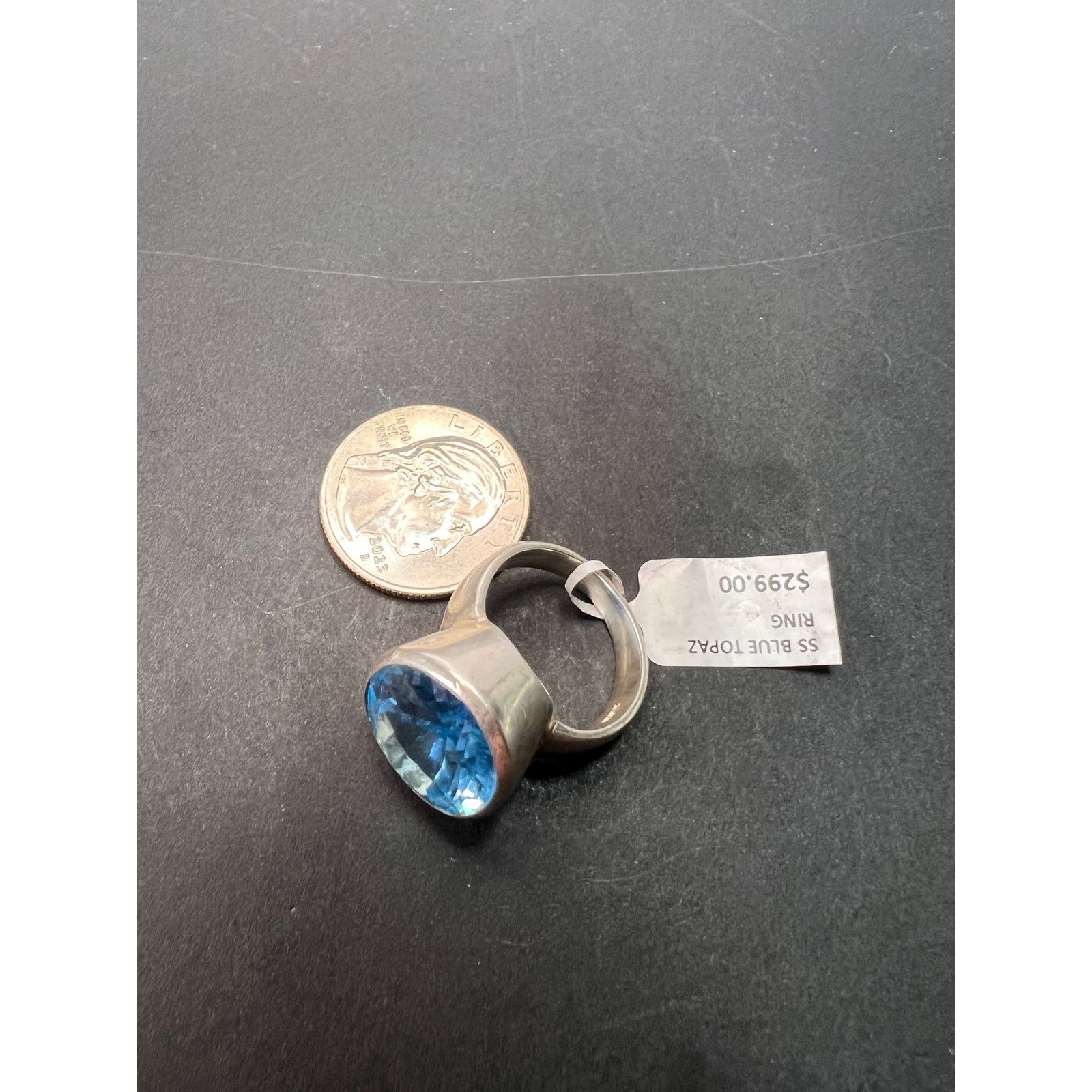 Other NEW Blue topaz sterling silver ring size 8 / 12.47 grams Size ONE SIZE - 6 Thumbnail