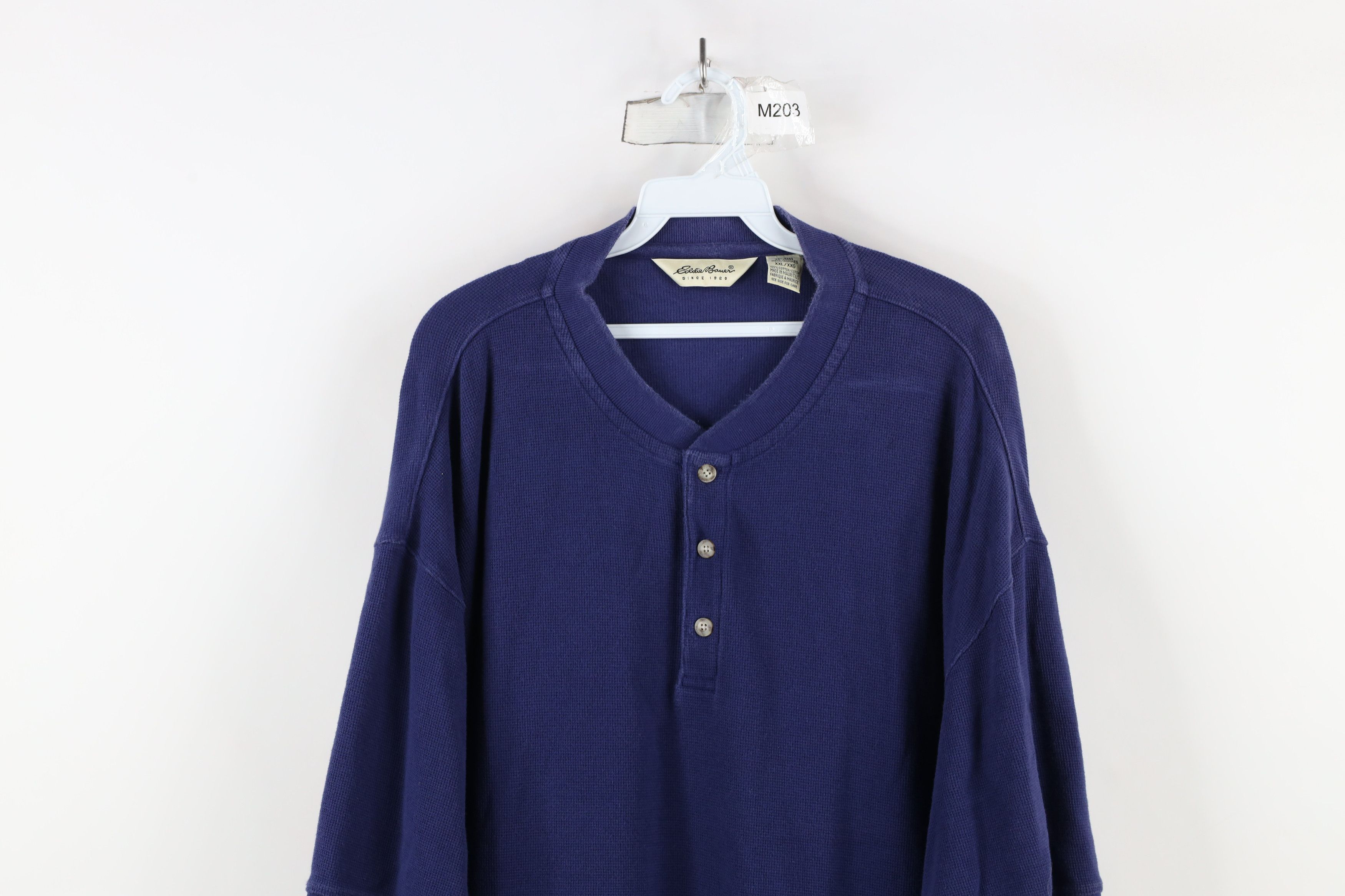 Eddie Bauer × Vintage Vintage 90s Eddie Bauer Thermal Waffle Knit Henley T-Shirt Size US XXL / EU 58 / 5 - 2 Thumbnail