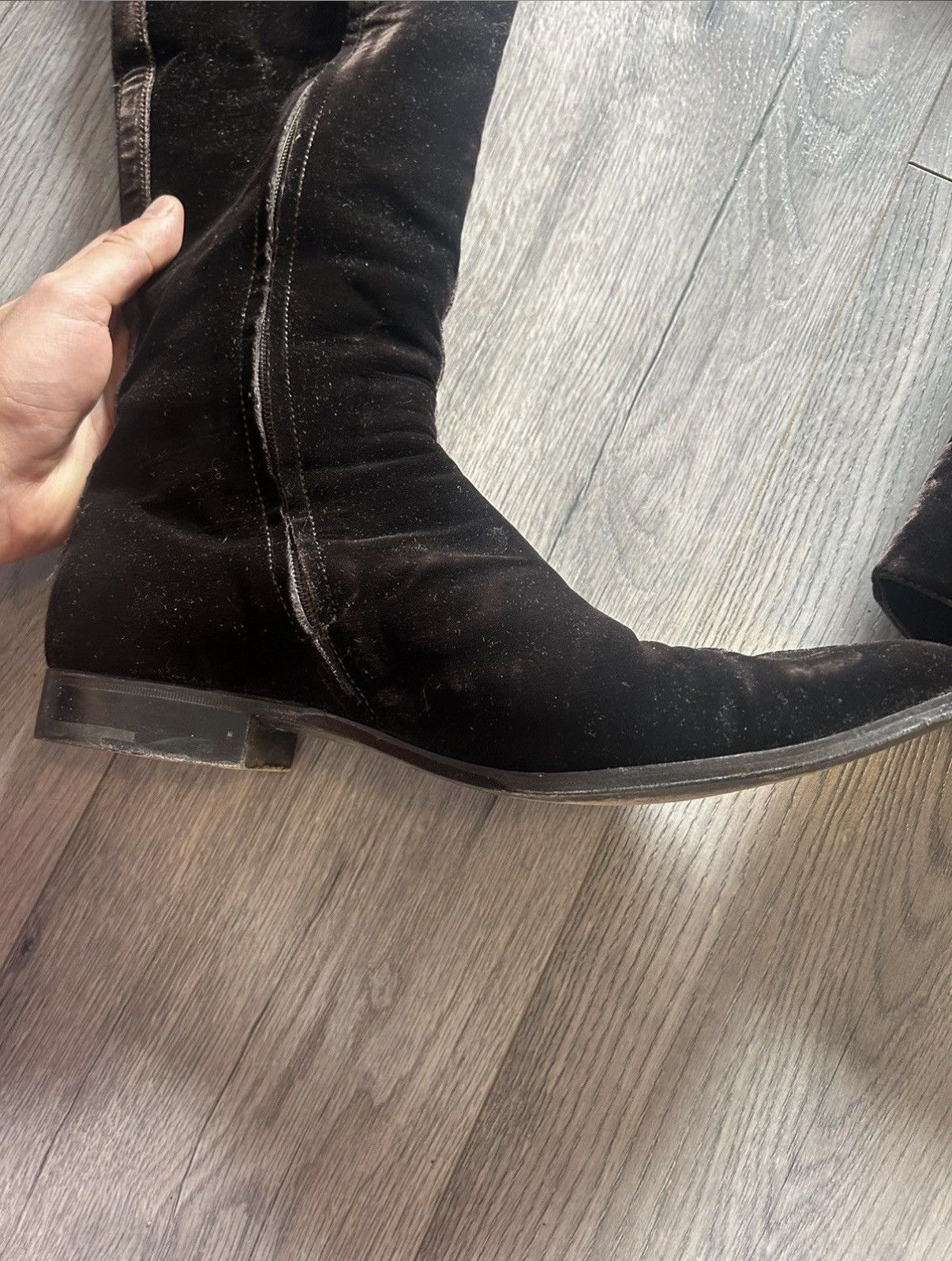 Louis Vuitton Louis Vuitton Velvet Riding Boots (extremely rare) Size US 11 / EU 44 - 5 Thumbnail