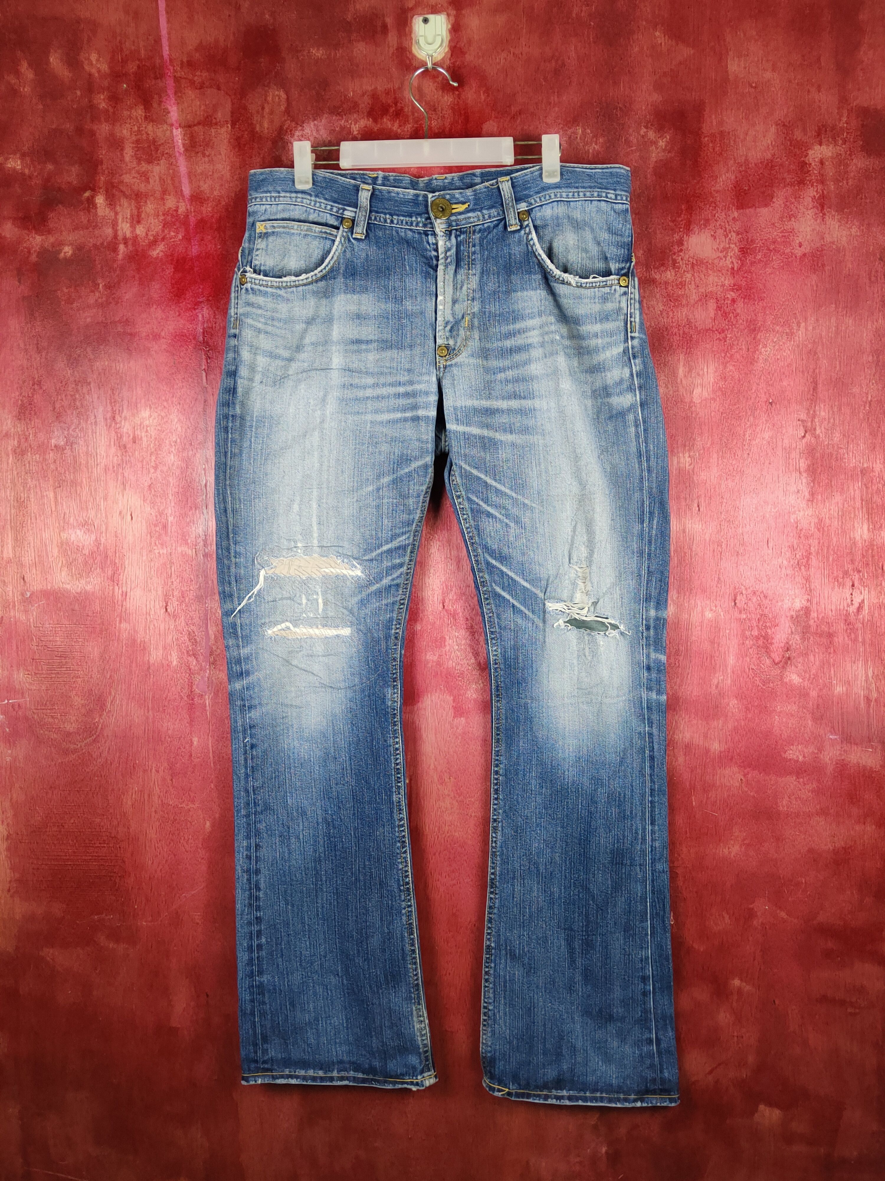 Japanese Brand Lee Blue Distressed Ripped Jeans #S2200 Size US 36 / EU 52 - 1 Thumbnail