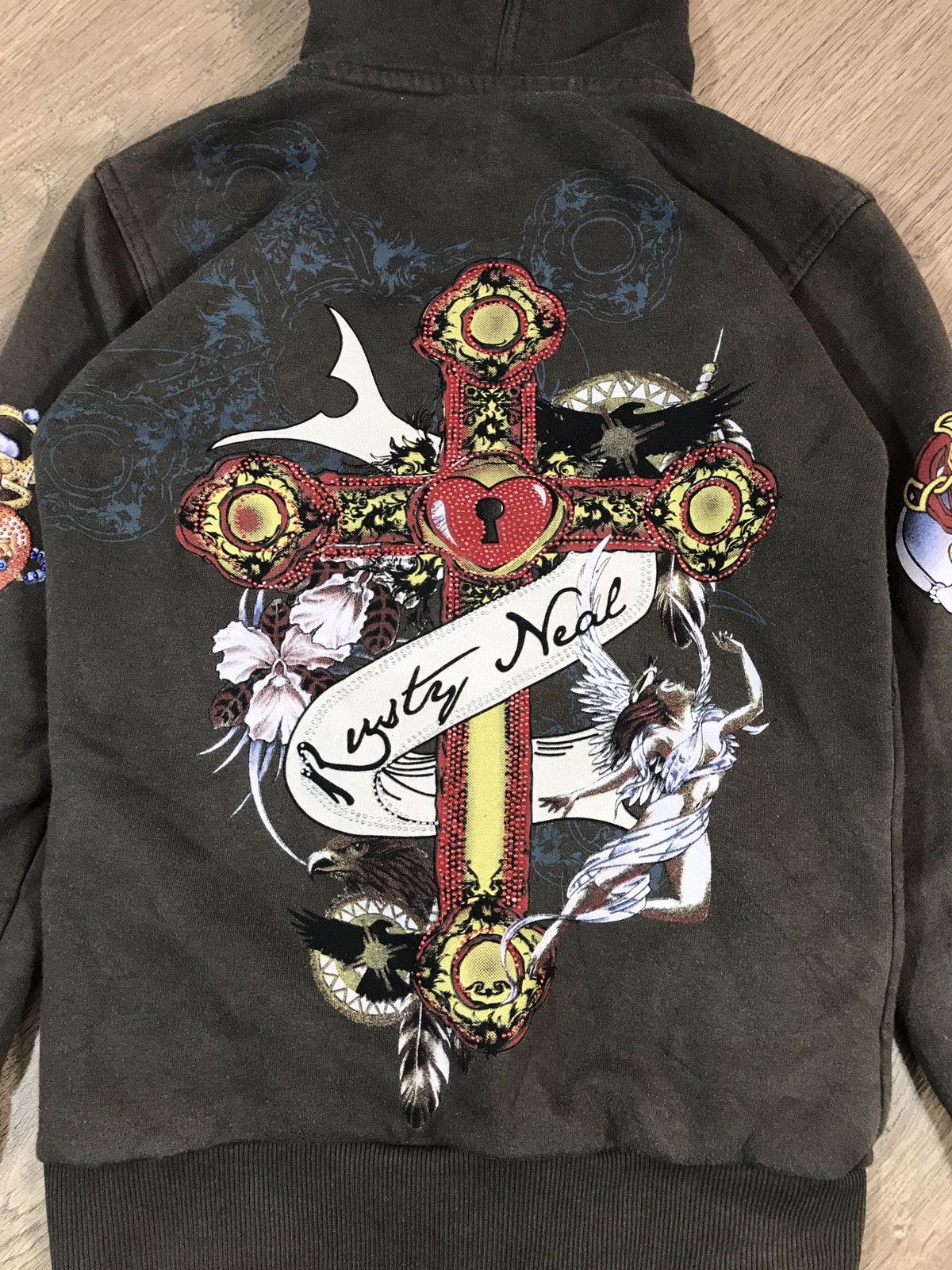 Japanese Brand Vintage Zip Hoodie Ed Hardy Style Y2K Size S / US 4 / IT 40 - 9 Thumbnail