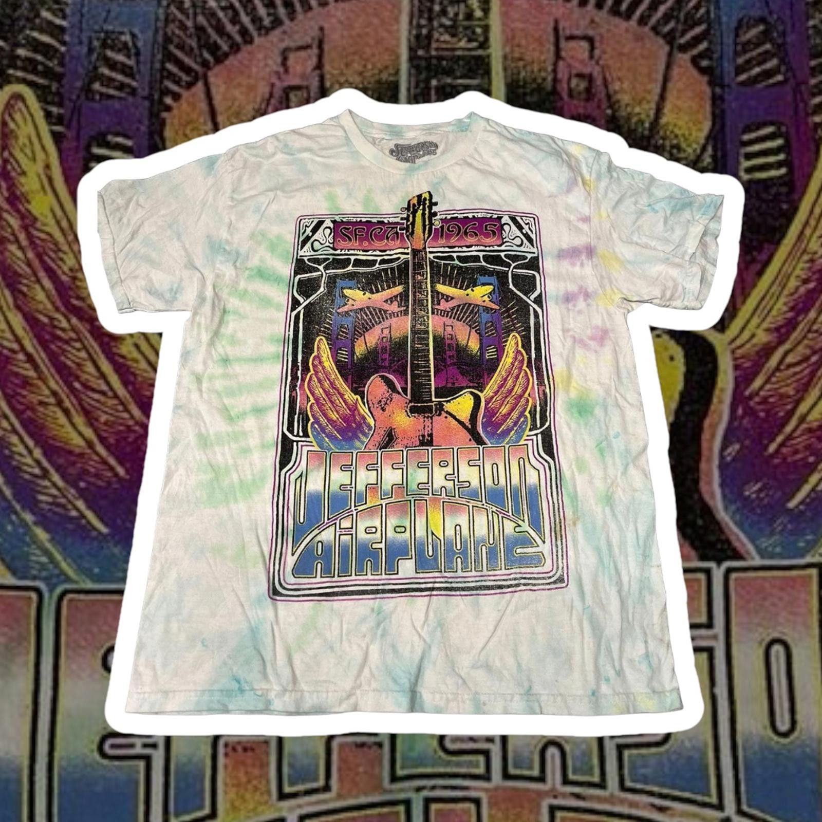 Designer Vintage Jefferson Airplane Tie-Dye T-Shirt - S.F. 1965 Size US L / EU 52-54 / 3 - 1 Thumbnail