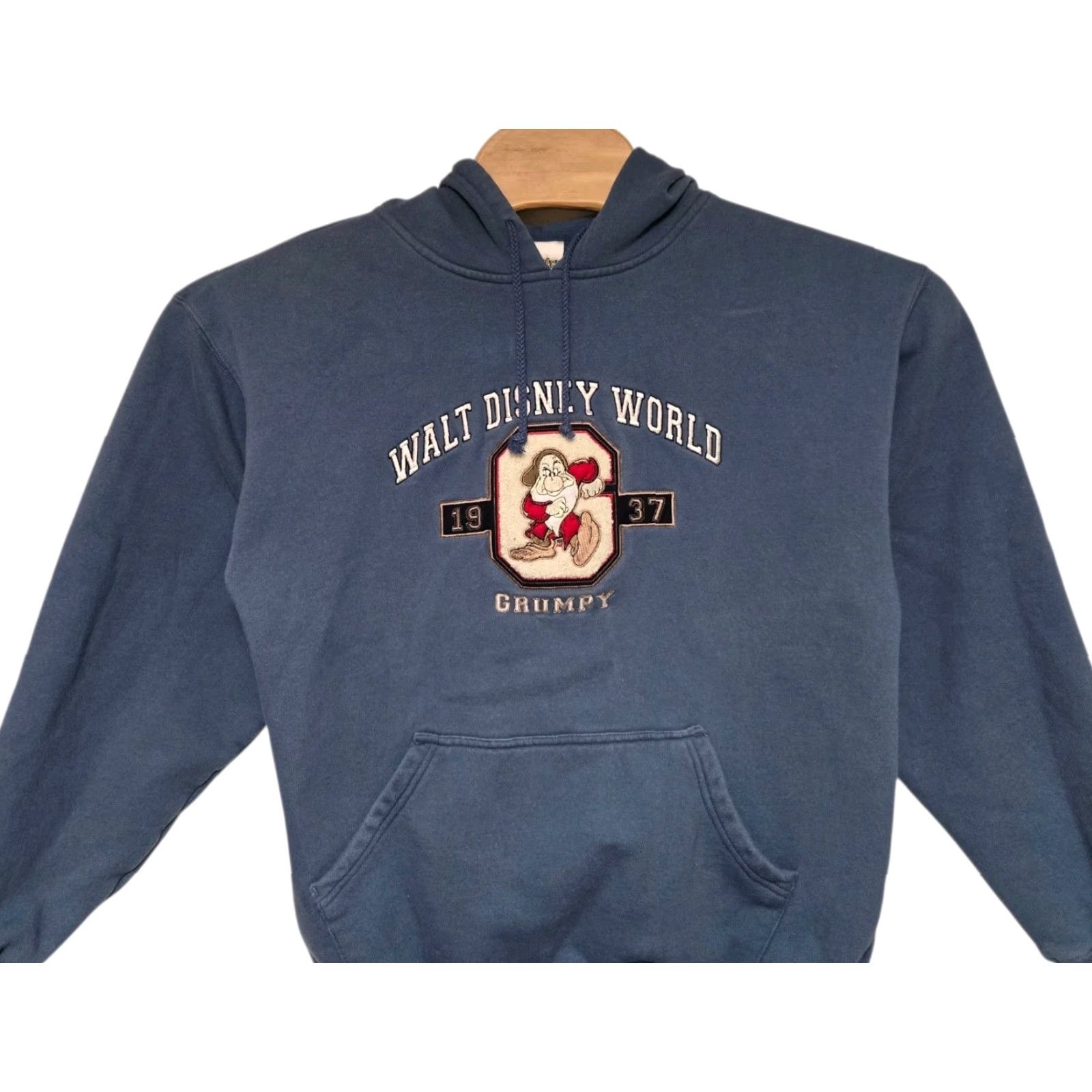 Disney VINTAGE Grumpy Walt Disney World Hoodie Men S Blue Embroidered Disneybound Pullover Sports Retro 90s Dirty? Size US S / EU 44-46 / 1 - 2 Thumbnail